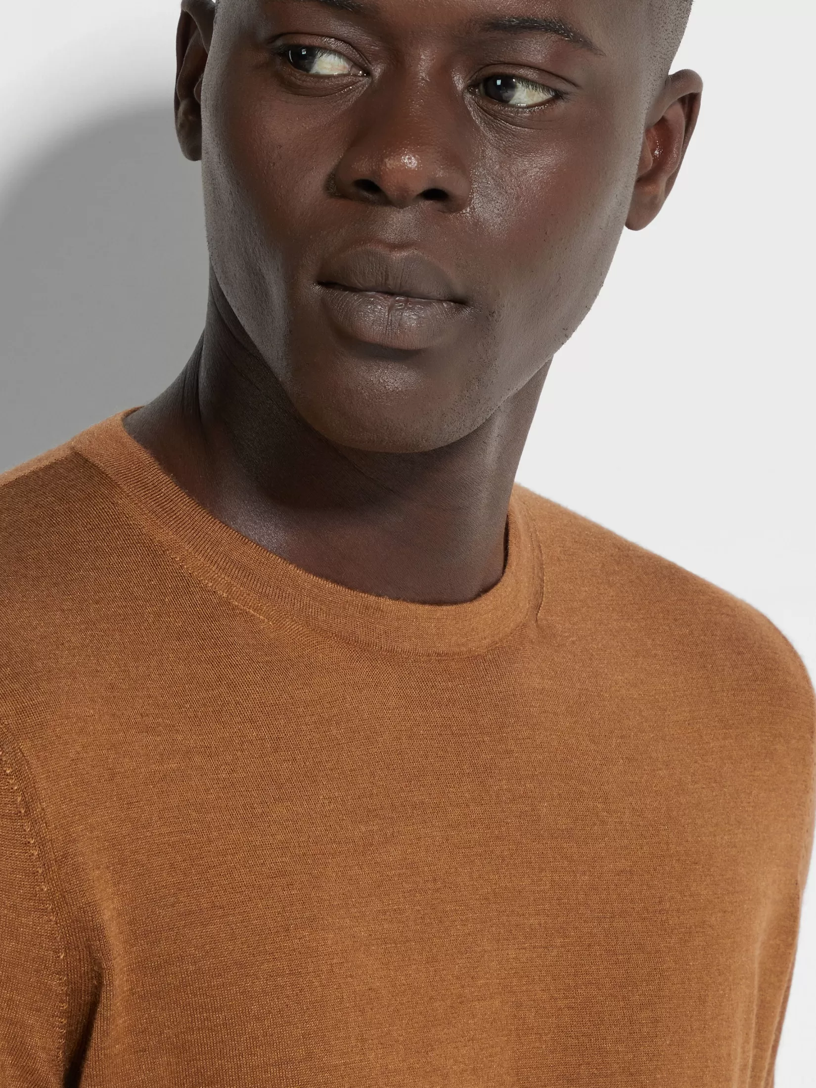 Cheap ZEGNA Jersey de Cuello Redondo en Cashseta Color Foliage Oscuro Mixto Foliageoscuromixto