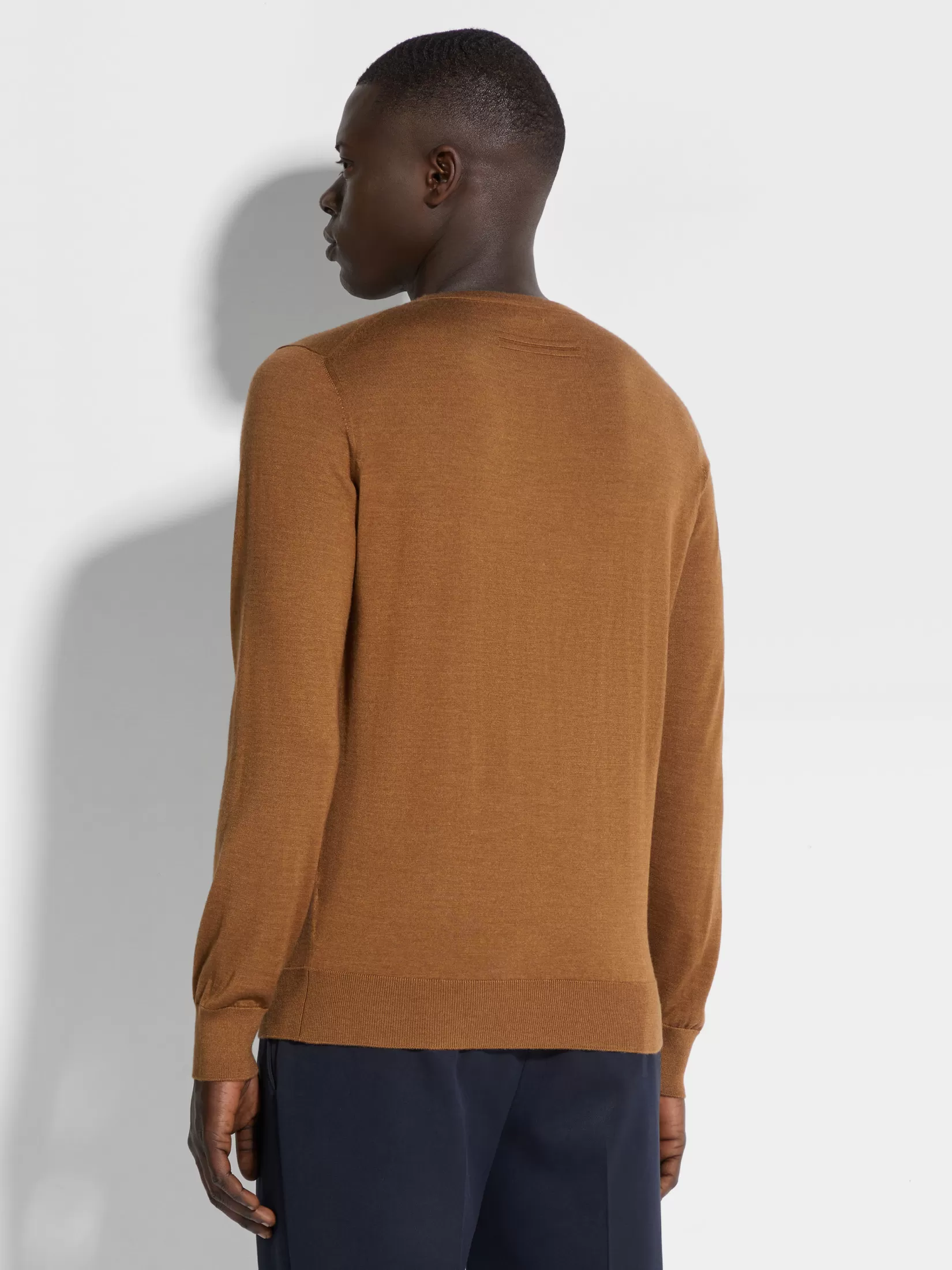 Cheap ZEGNA Jersey de Cuello Redondo en Cashseta Color Foliage Oscuro Mixto Foliageoscuromixto