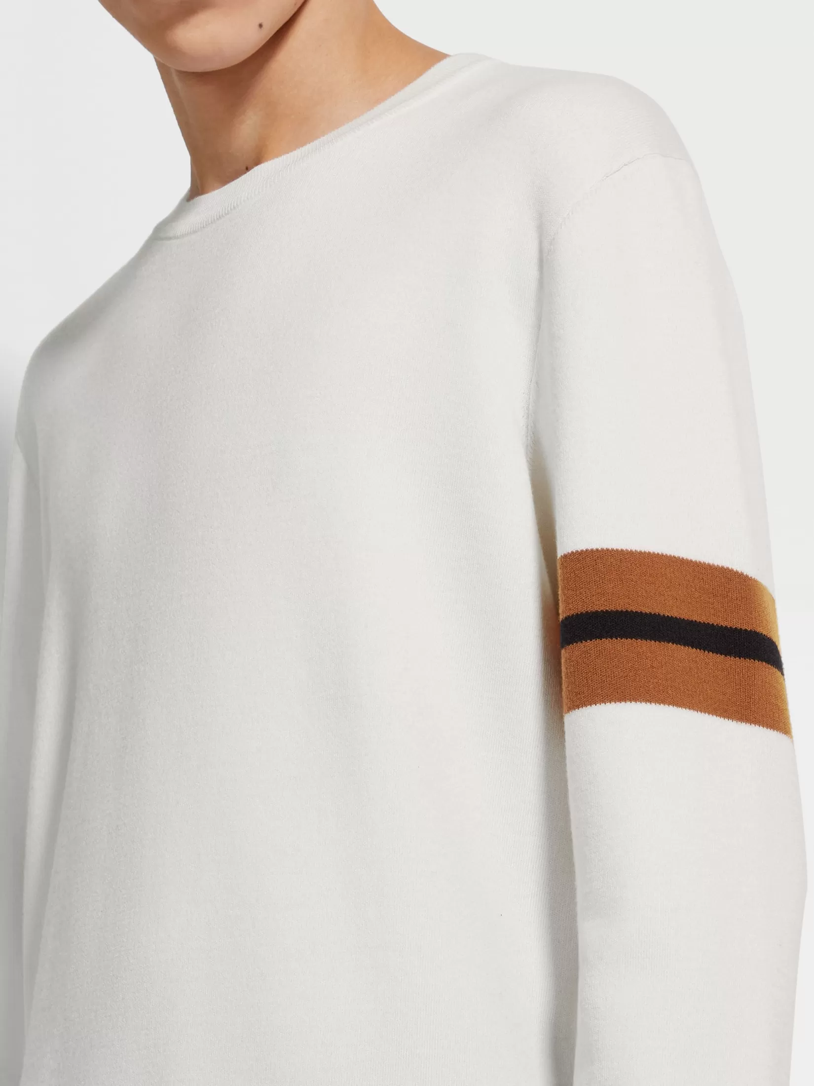 New ZEGNA Jersey de Cuello Redondo en Lana High Performance™ Color Blanco