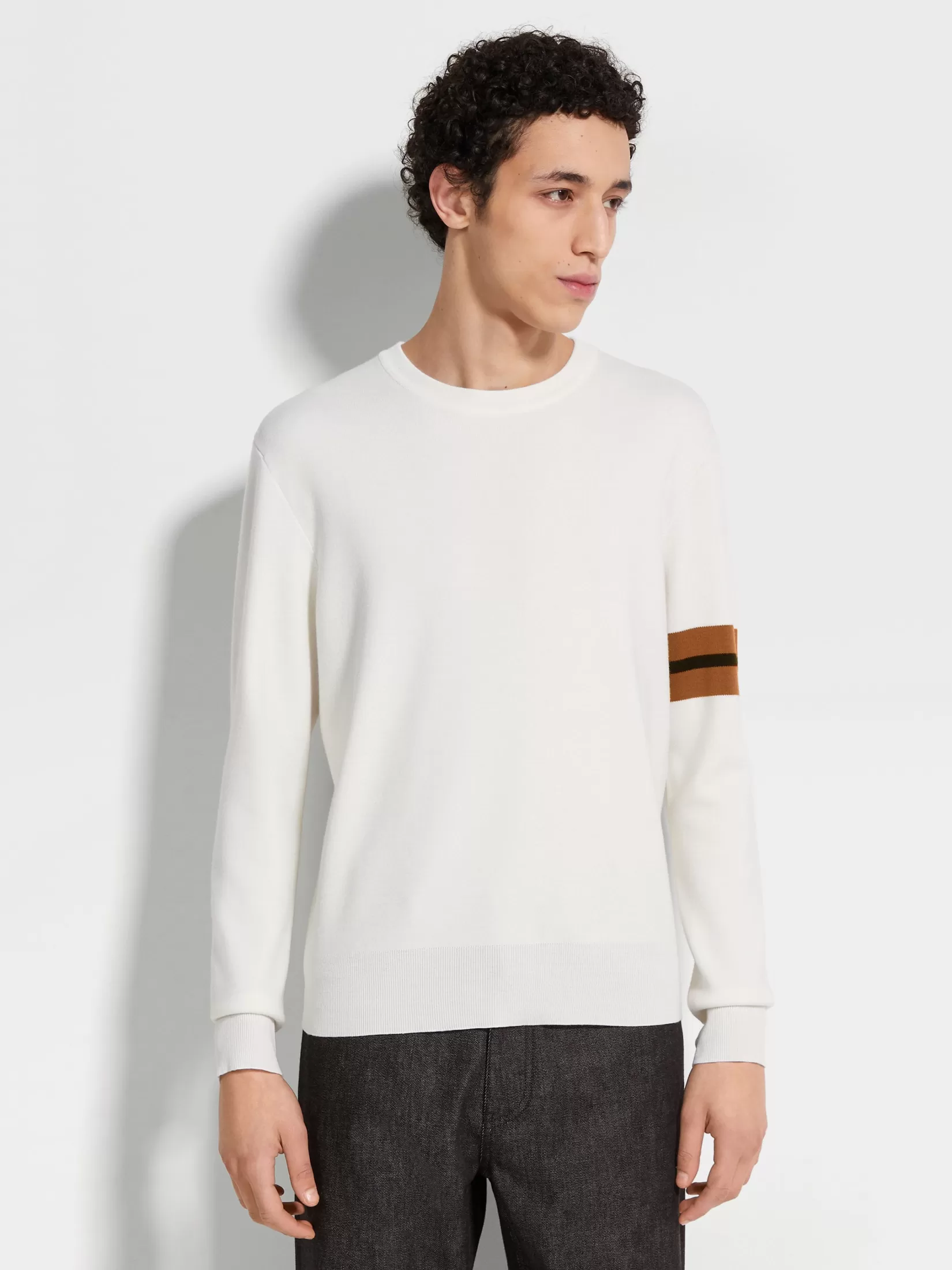 New ZEGNA Jersey de Cuello Redondo en Lana High Performance™ Color Blanco