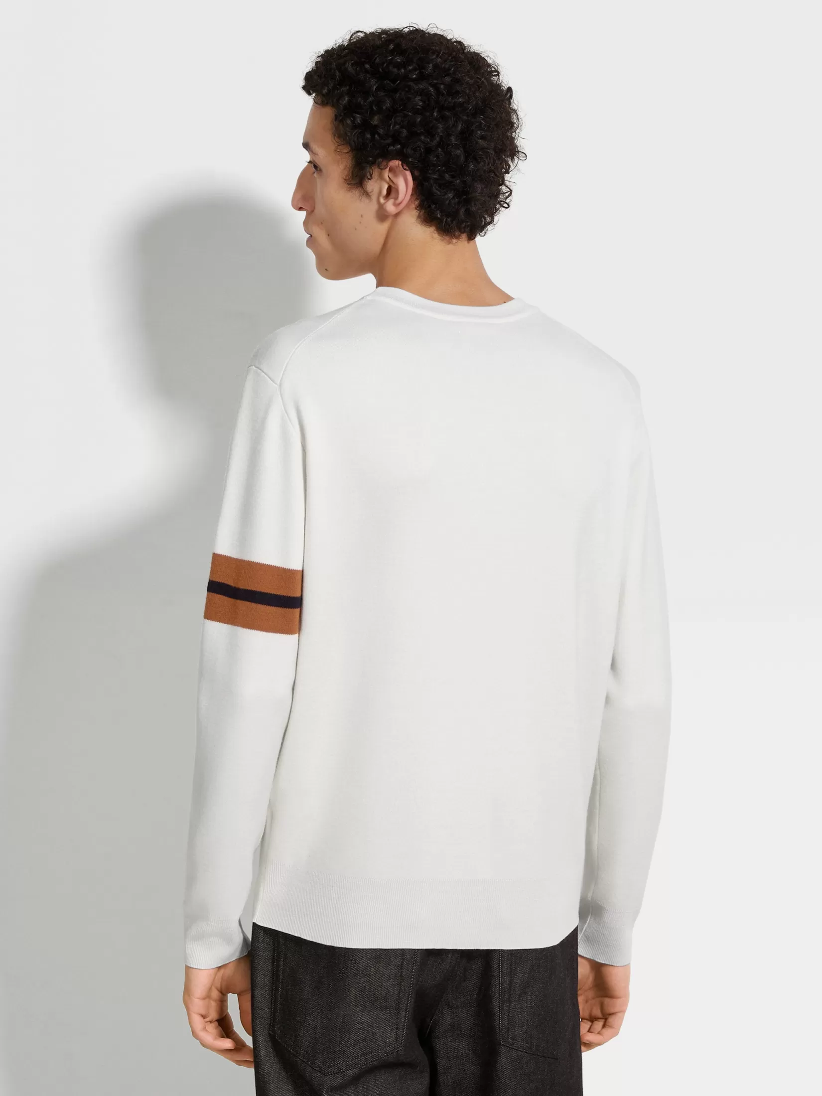 New ZEGNA Jersey de Cuello Redondo en Lana High Performance™ Color Blanco
