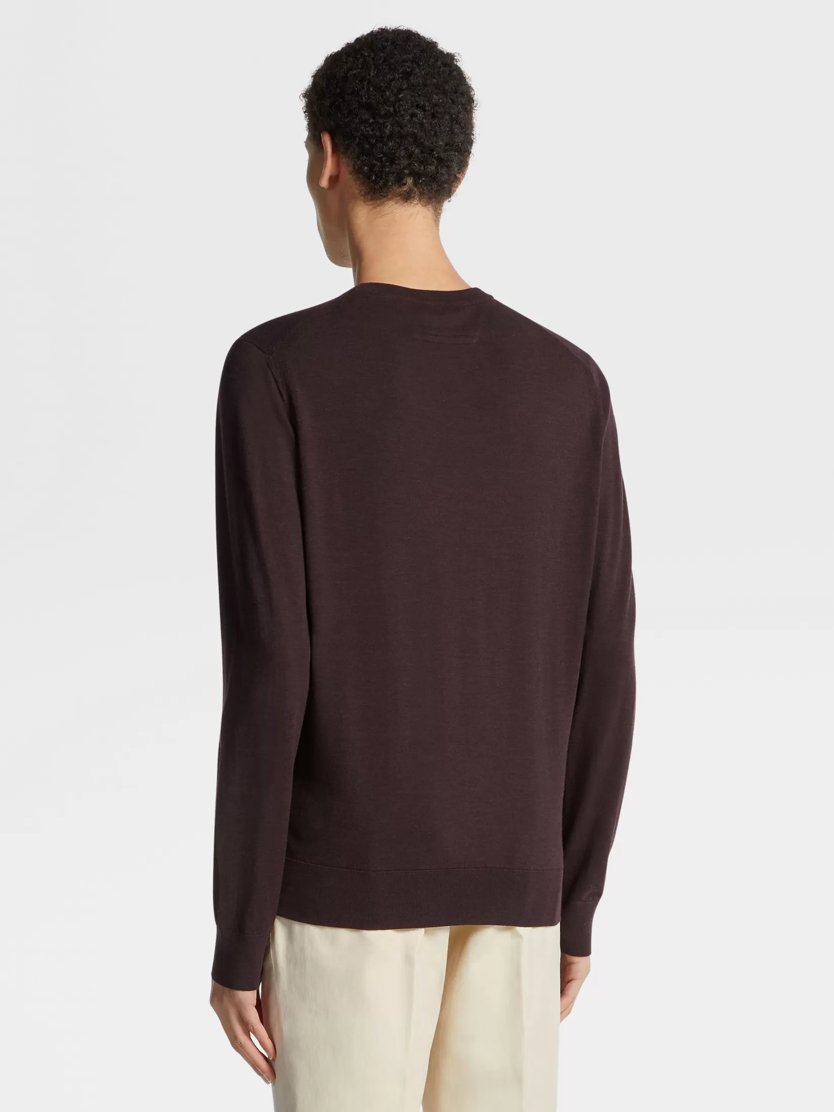 Clearance ZEGNA Jersey de Cuello Redondo en Lana 12milmil12 Color Vino