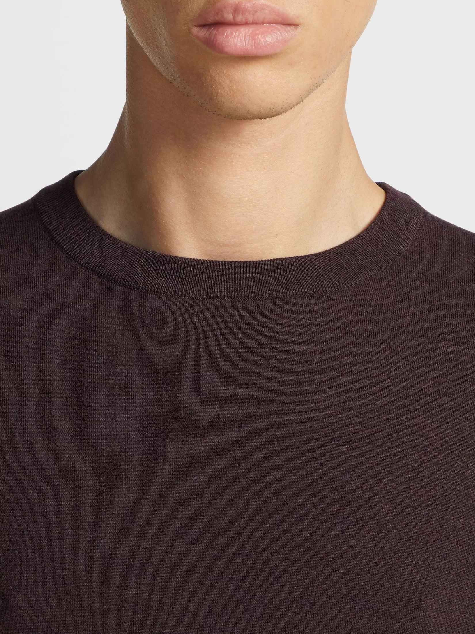 Clearance ZEGNA Jersey de Cuello Redondo en Lana 12milmil12 Color Vino