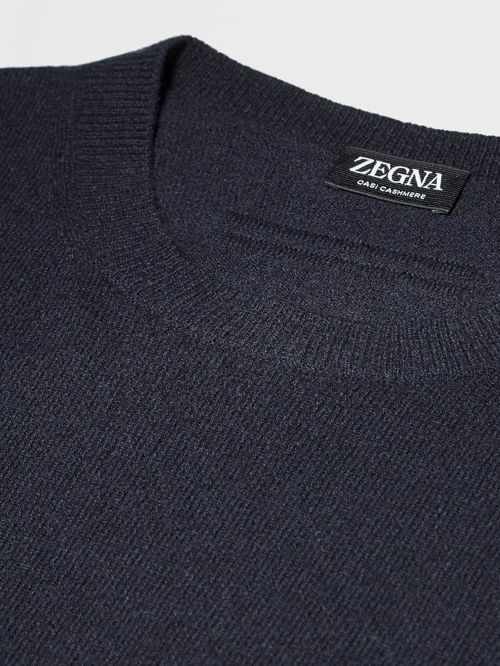 Outlet ZEGNA Jersey de Cuello Redondo en Oasi Cashmere Azul Marino Mixto Azulmarinomixto