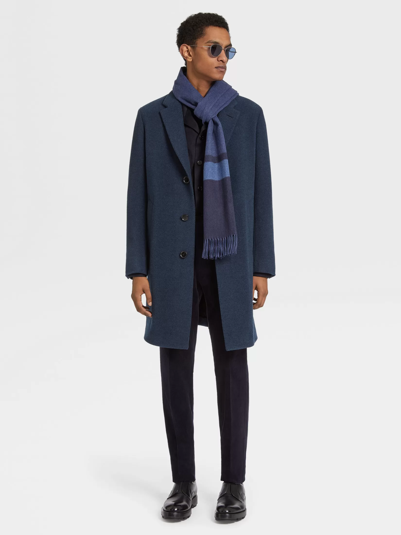 Outlet ZEGNA Jersey de Cuello Redondo en Oasi Cashmere Azul Marino Mixto Azulmarinomixto