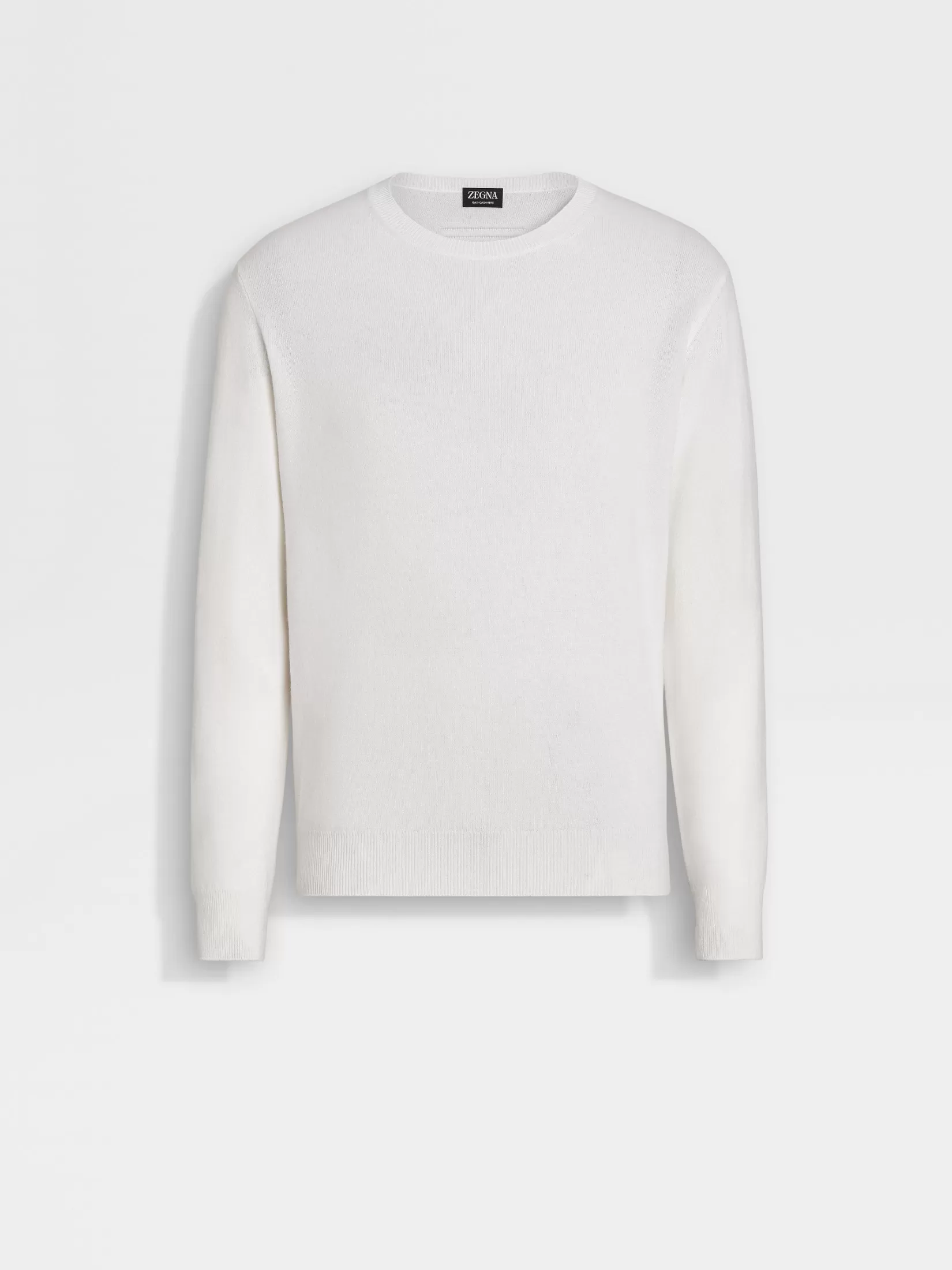 Cheap ZEGNA Jersey de Cuello Redondo en Oasi Cashmere Blanco Mixto Blancomixto