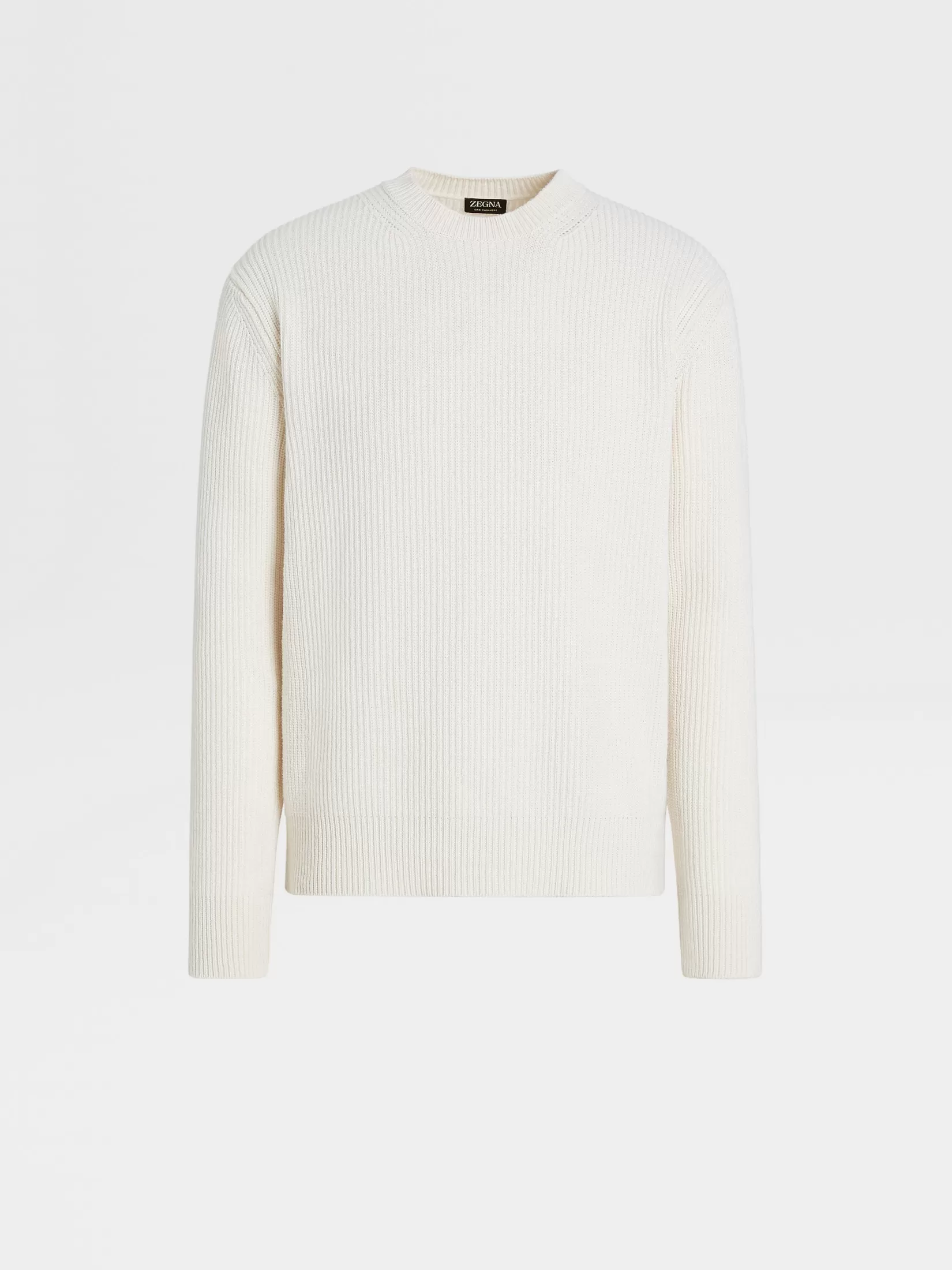 Outlet ZEGNA Jersey de Cuello Redondo en Oasi Cashmere Blanco Mixto Blancomixto