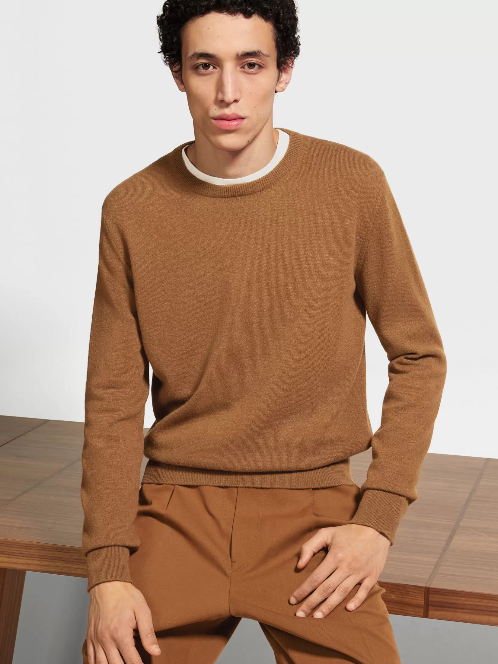 Fashion ZEGNA Jersey de Cuello Redondo en Oasi Cashmere Color Foliage Oscuro Mixto Foliageoscuromixto