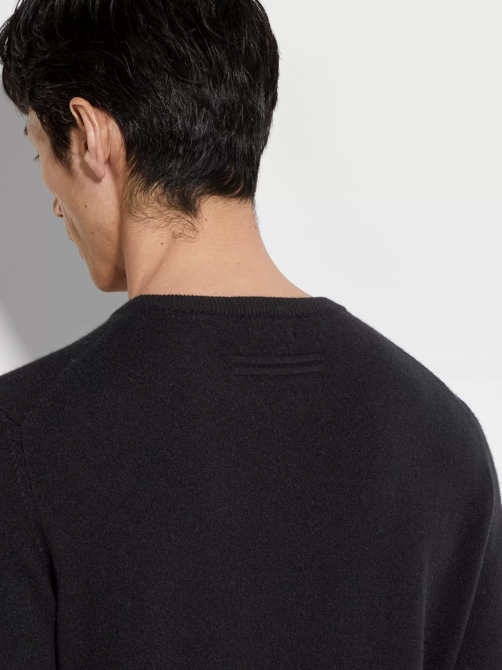 Outlet ZEGNA Jersey de Cuello Redondo en Oasi Cashmere Negro