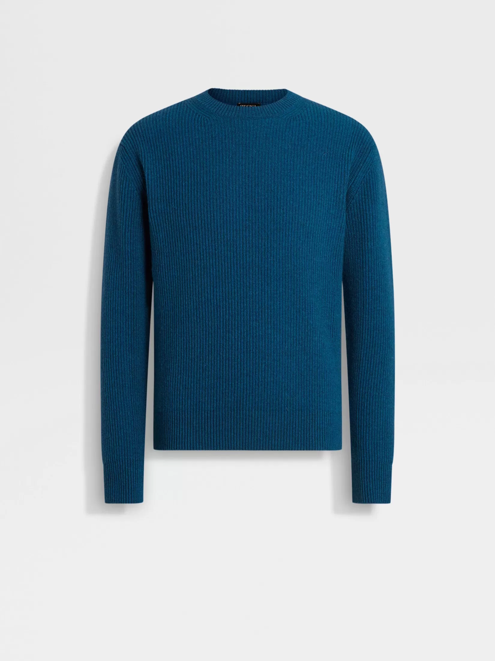 Online ZEGNA Jersey de Cuello Redondo en Oasi Cashmere Verde Azulado Brillante Verdeazuladobrillante