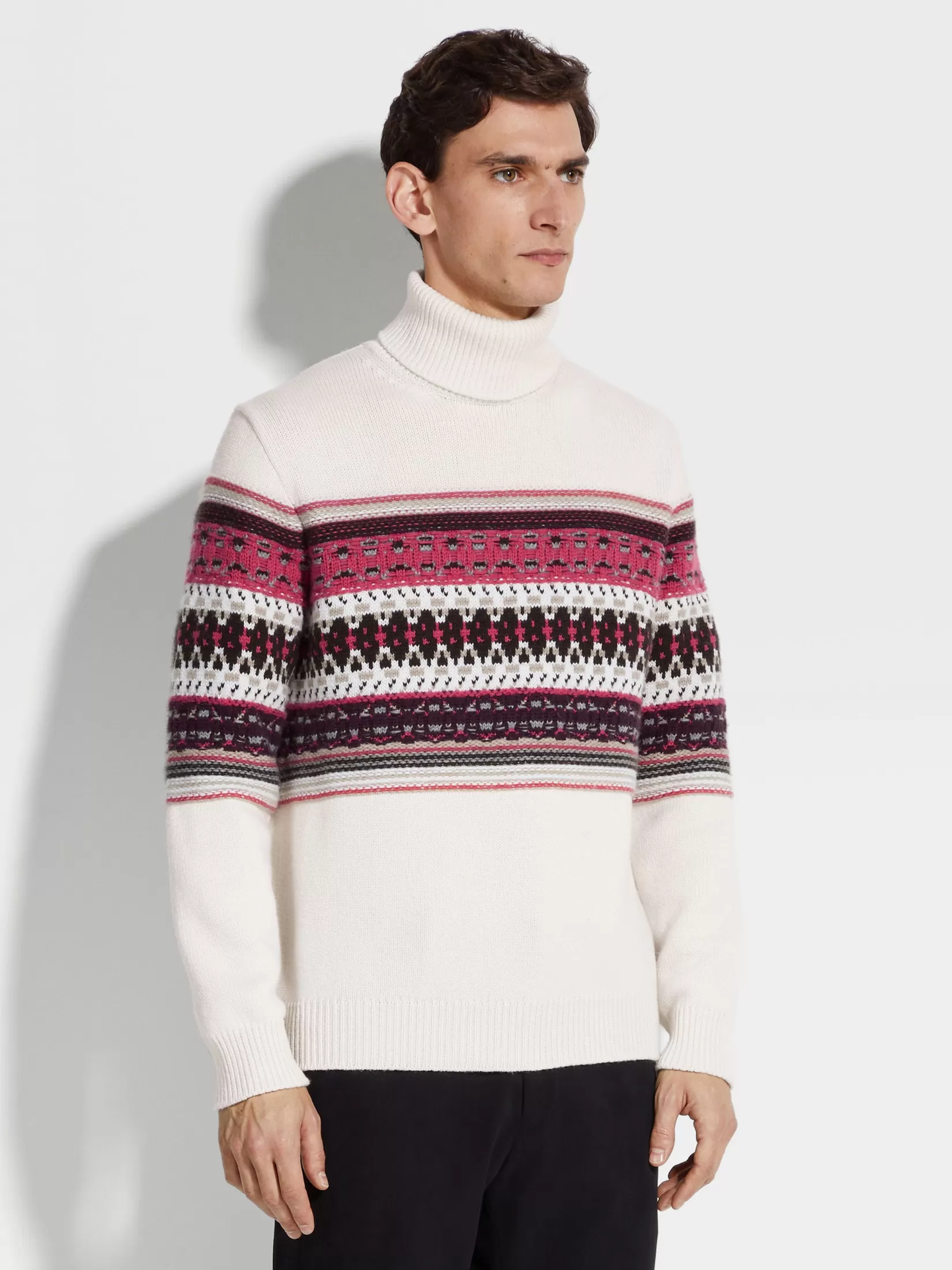 Sale ZEGNA Jersey de Cuello Vuelto en Oasi Cashmere Color Blanco