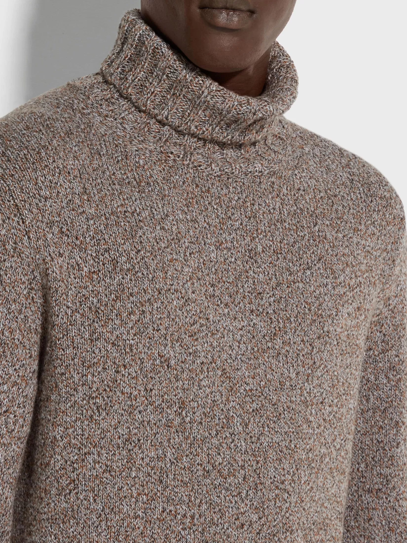 Best ZEGNA Jersey de Cuello Vuelto en Oasi Cashmere Color Foliage Oscuro y Pardo Foliageoscuro/Grispardo