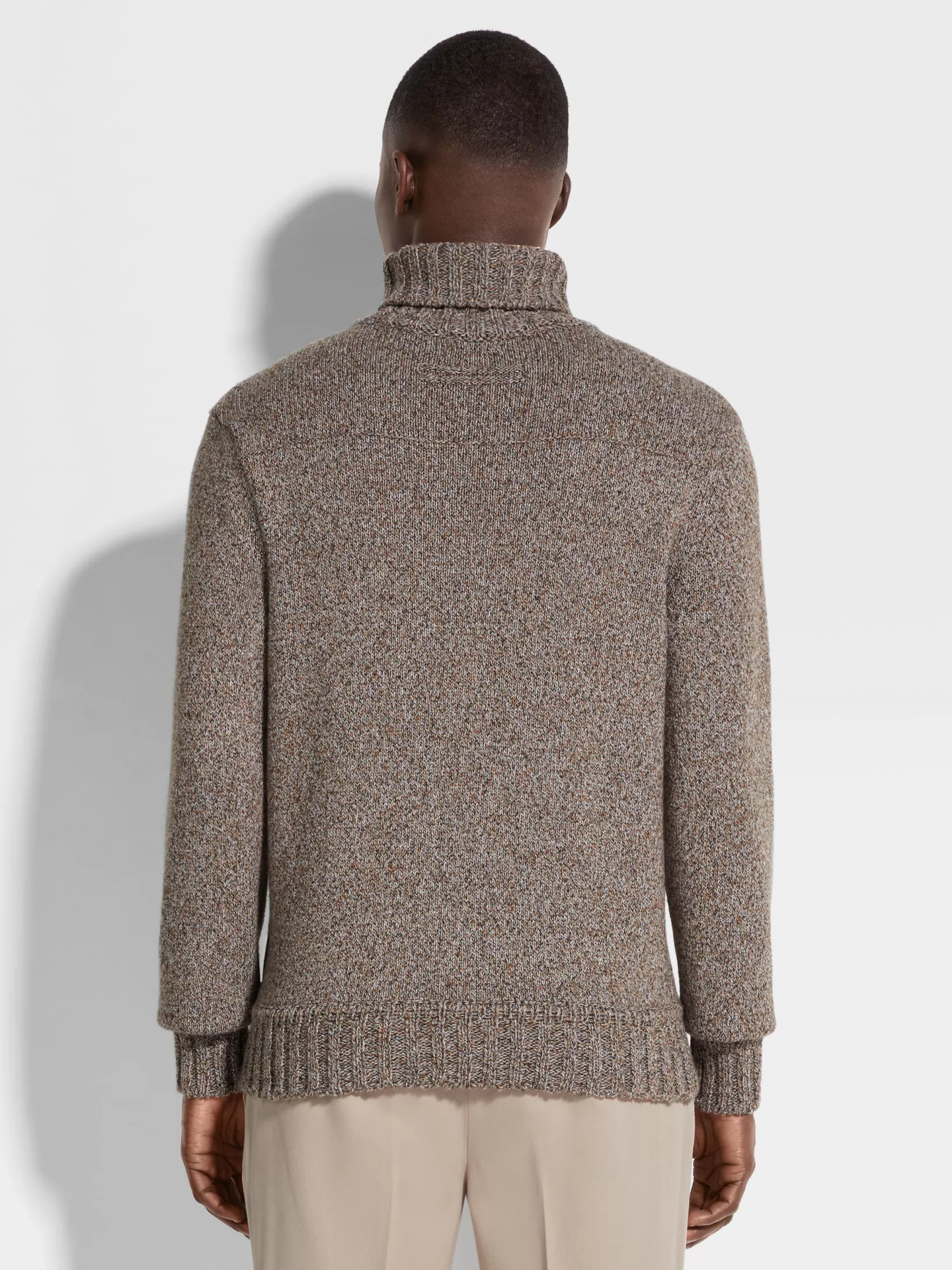 Best ZEGNA Jersey de Cuello Vuelto en Oasi Cashmere Color Foliage Oscuro y Pardo Foliageoscuro/Grispardo