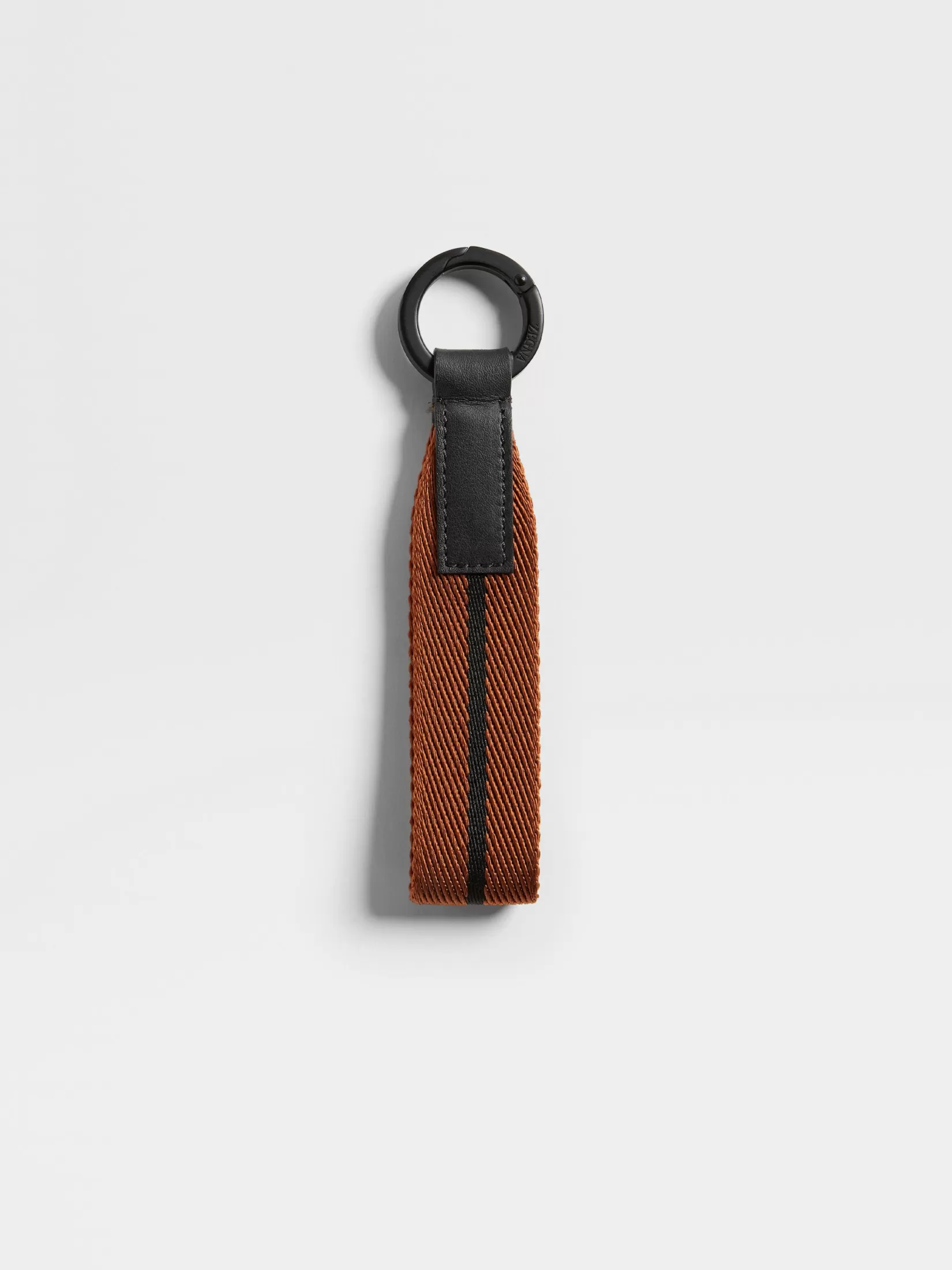 Online ZEGNA Llavero de Redecilla en Negro y Color Foliage Foliage/Negro