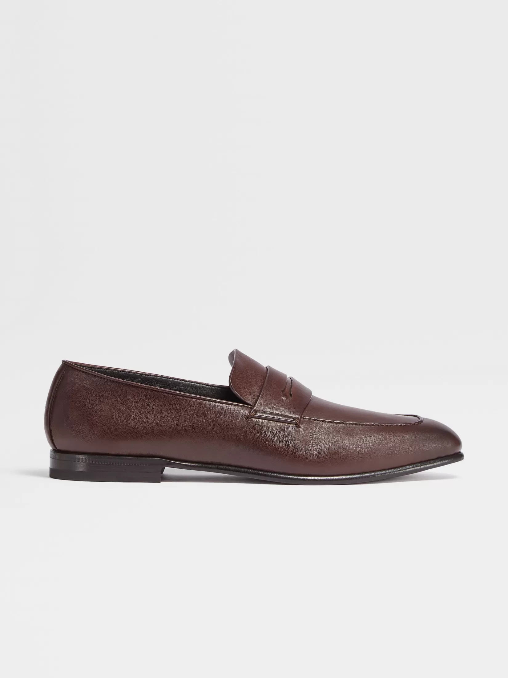 Shop ZEGNA Mocasines L'Asola en Piel de Color Marrón Oscuro Marrónoscuro