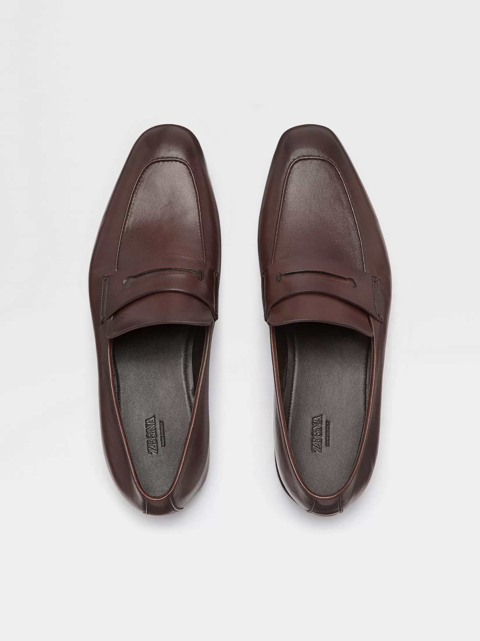 Shop ZEGNA Mocasines L'Asola en Piel de Color Marrón Oscuro Marrónoscuro