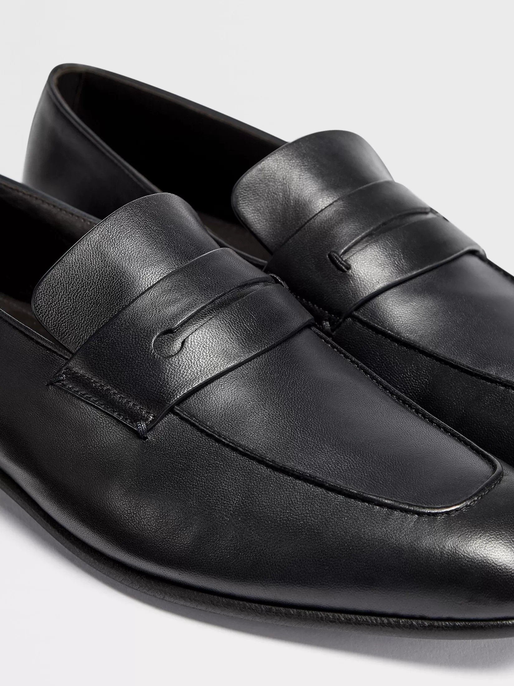 Cheap ZEGNA Mocasines L'Asola en Piel de Color Negro