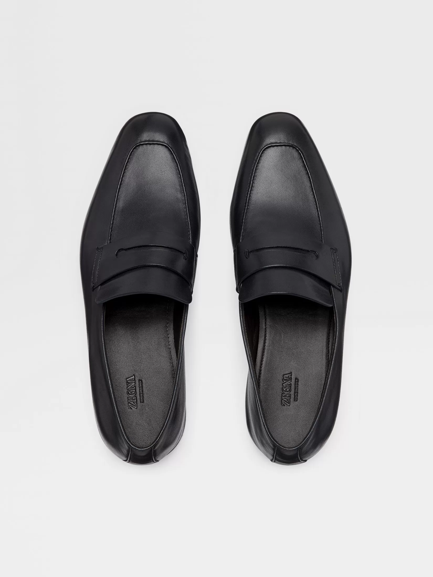 Cheap ZEGNA Mocasines L'Asola en Piel de Color Negro