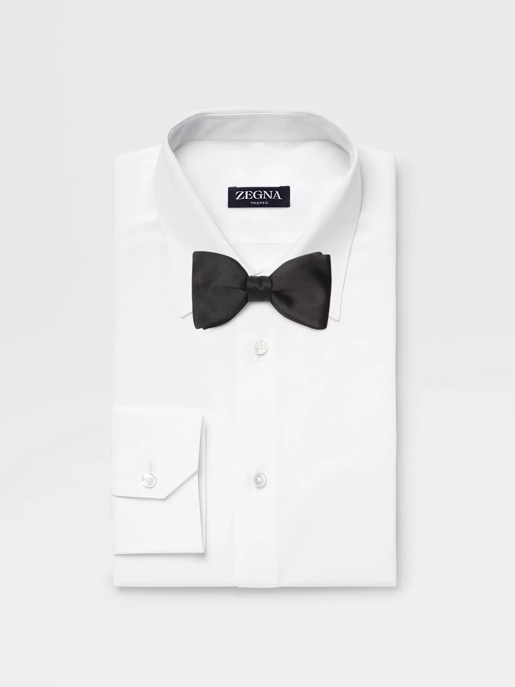 New ZEGNA Pajarita de Seda Color Negro