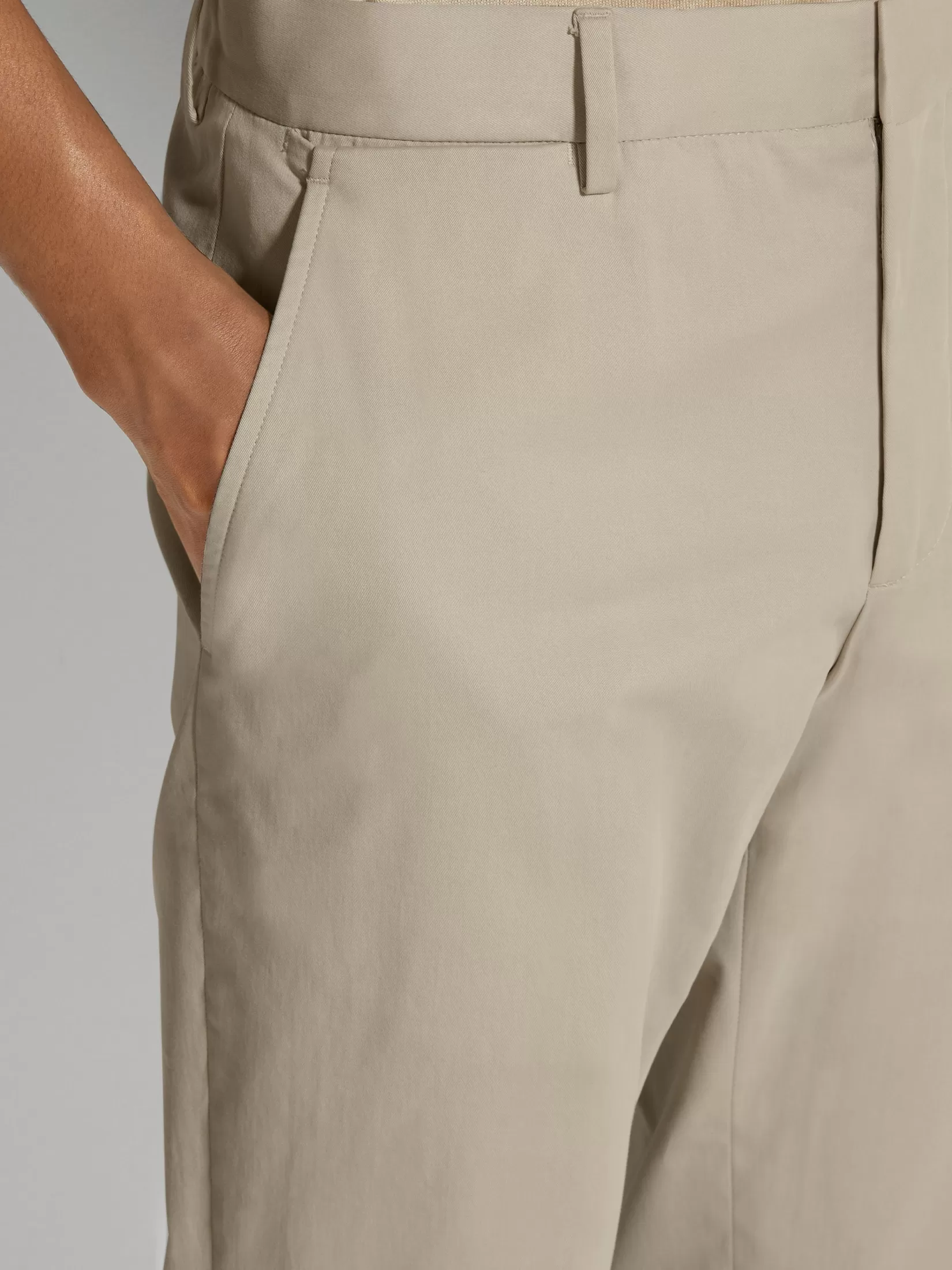 New ZEGNA Pantalones de Algodón Elástico Blanco Marfil Blancomarfil