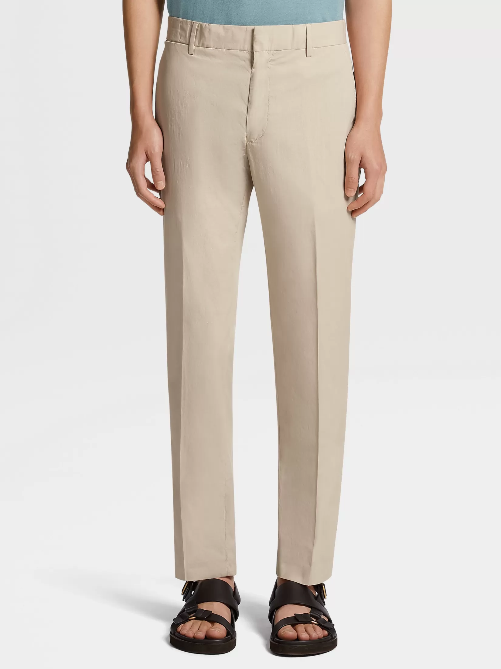 Clearance ZEGNA Pantalones de Algodón Elástico Color Beige