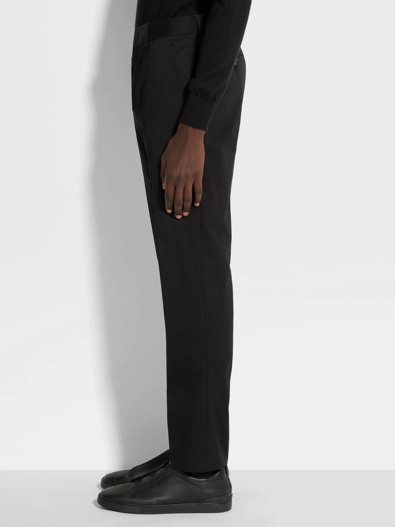 Store ZEGNA Pantalones de Algodón Elástico Color Negro