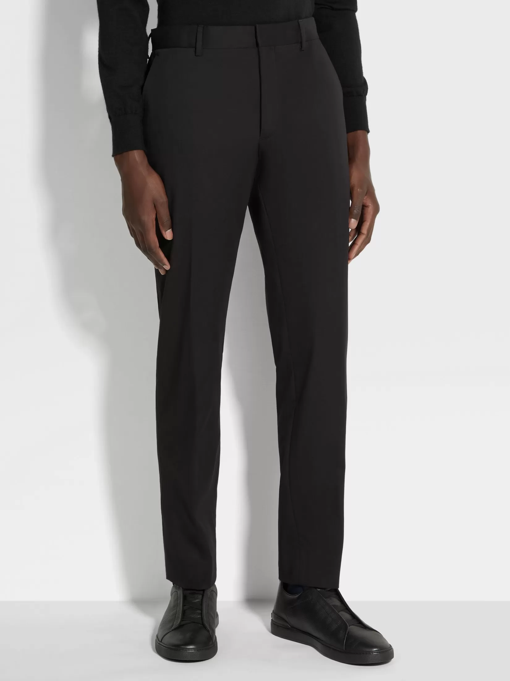 Store ZEGNA Pantalones de Algodón Elástico Color Negro