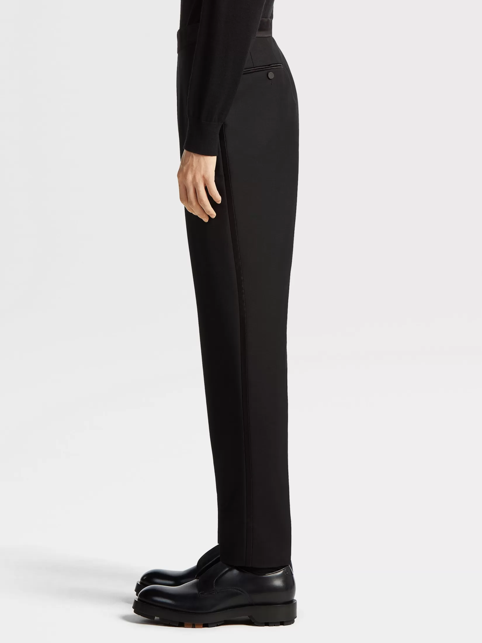 Clearance ZEGNA Pantalones de Fiesta en Lana y Mohair Color Negro