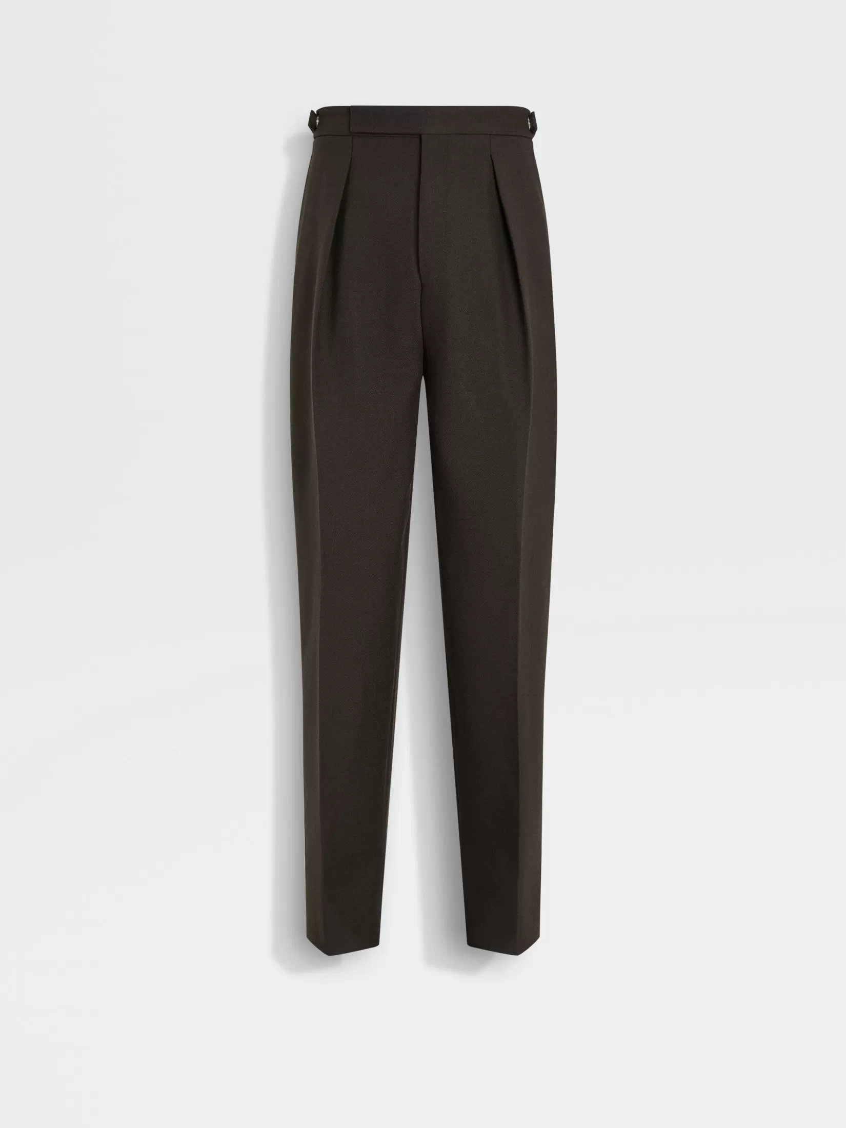 Hot ZEGNA Pantalones de Lana Marrón Oscuro Marrónoscuro