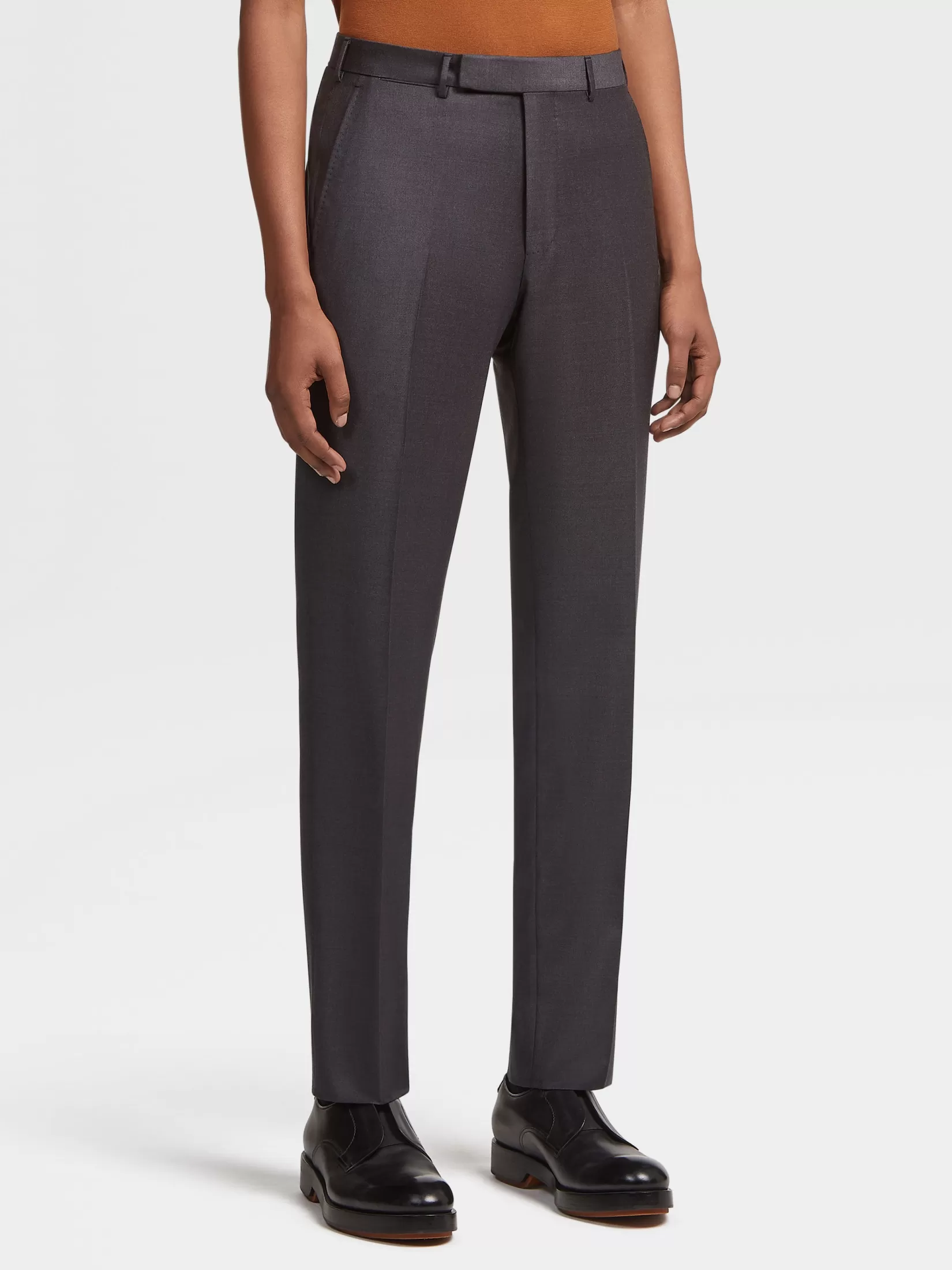 Discount ZEGNA Pantalones de Lana Trofeo™ Gris Oscuro Grisoscuro