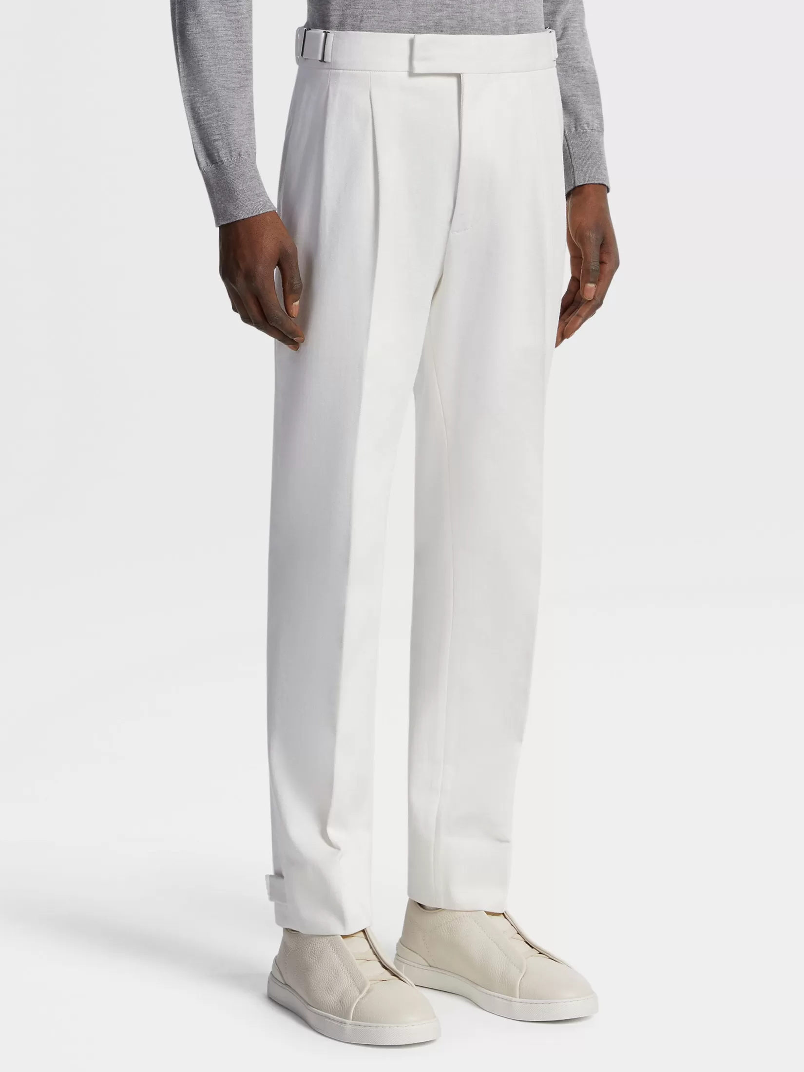 Flash Sale ZEGNA Pantalones de Lana y Algodón Color Blanco