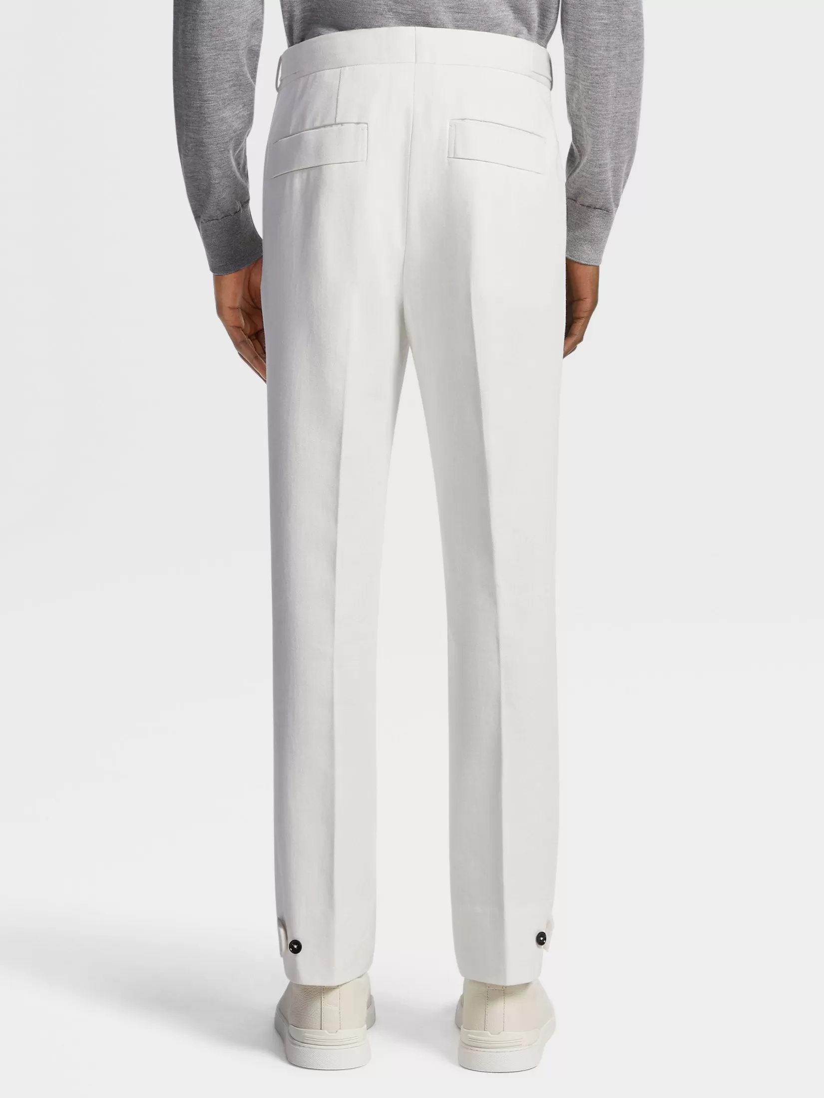 Flash Sale ZEGNA Pantalones de Lana y Algodón Color Blanco