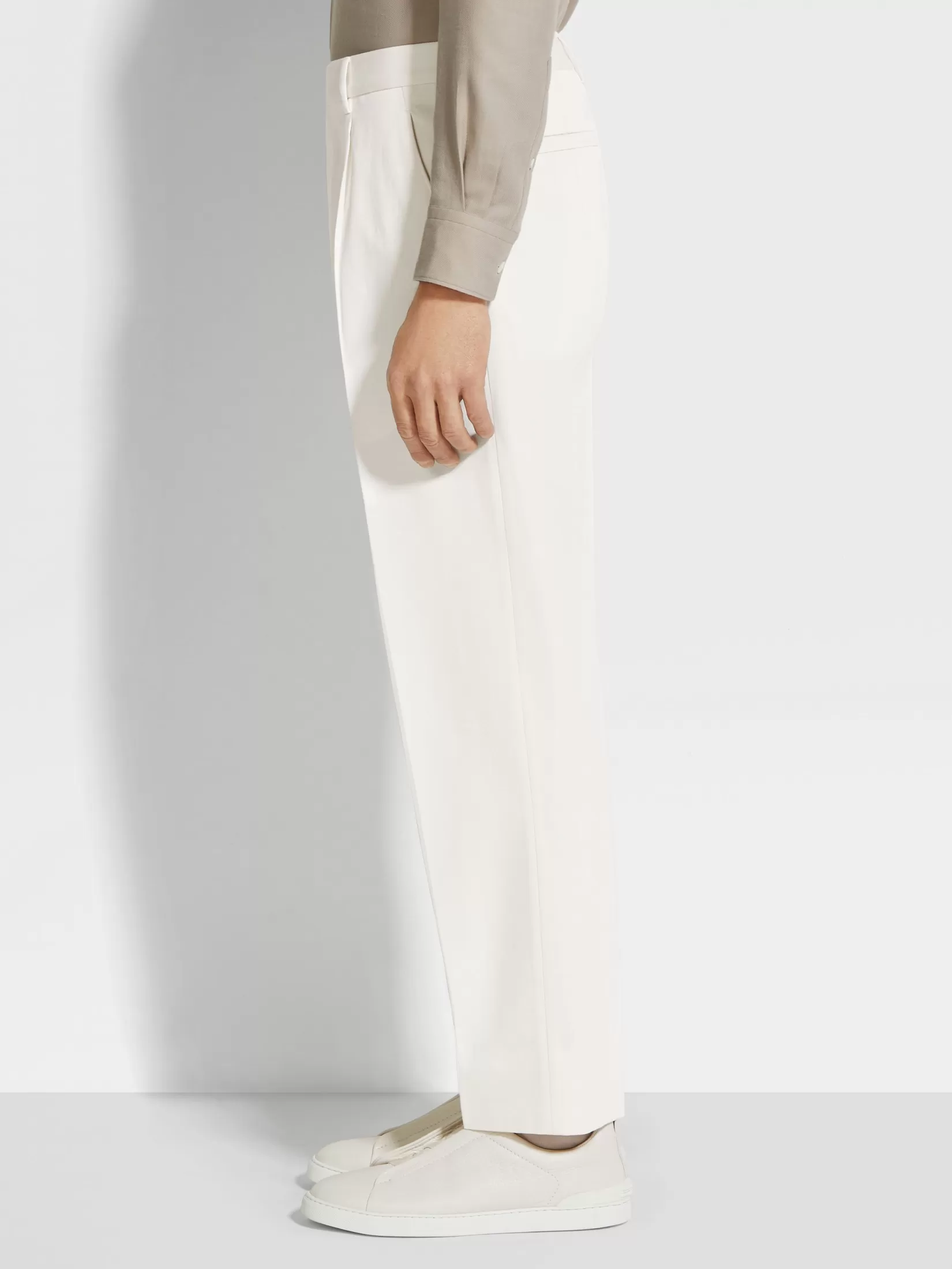 Best ZEGNA Pantalones de Lana y Algodón Color Blanco