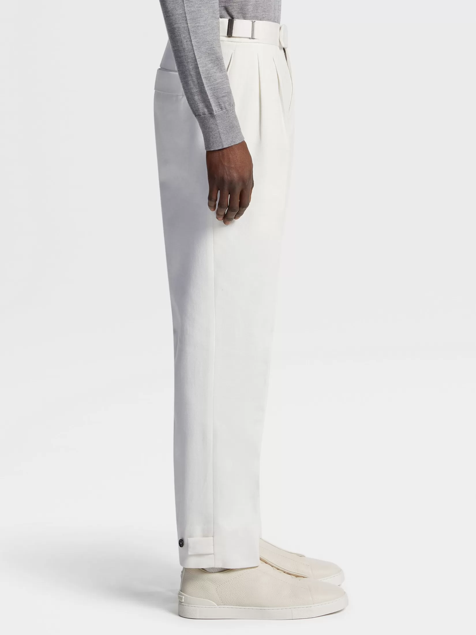 Flash Sale ZEGNA Pantalones de Lana y Algodón Color Blanco