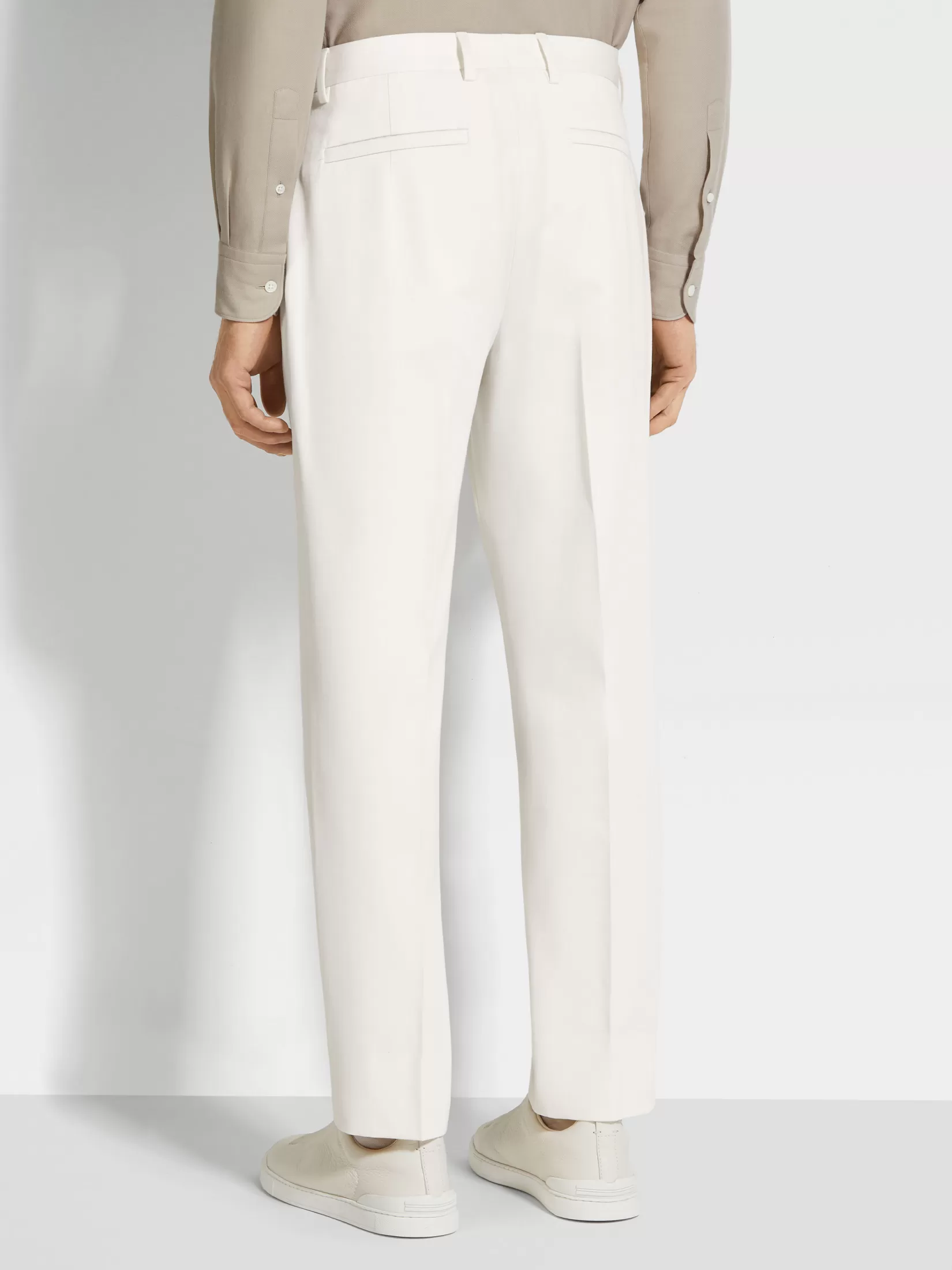 Best ZEGNA Pantalones de Lana y Algodón Color Blanco