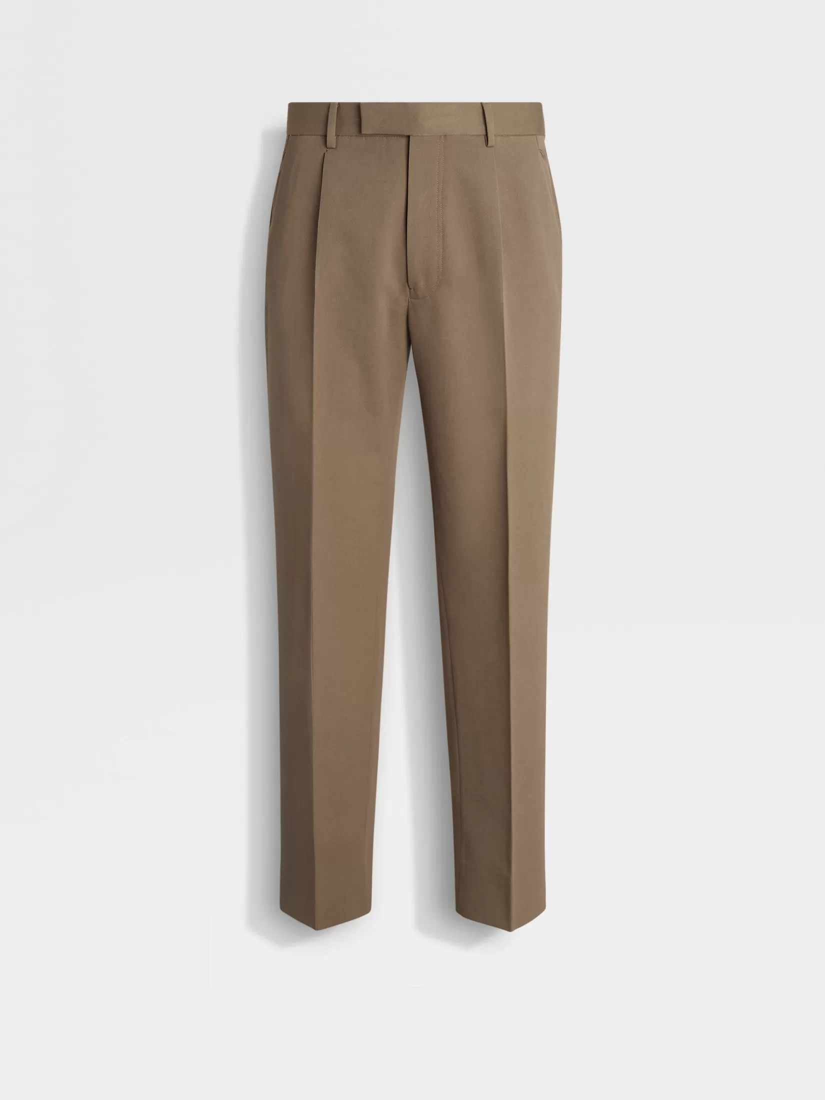 Flash Sale ZEGNA Pantalones de Lana y Algodón Color Caqui