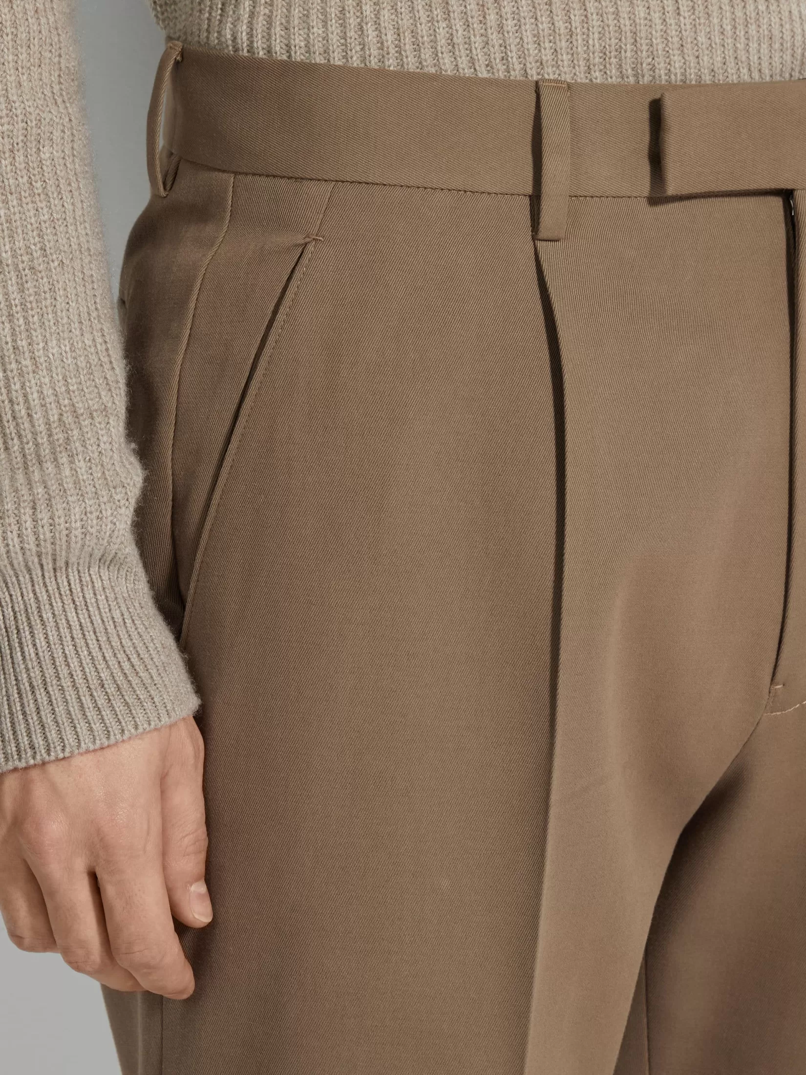 Flash Sale ZEGNA Pantalones de Lana y Algodón Color Caqui