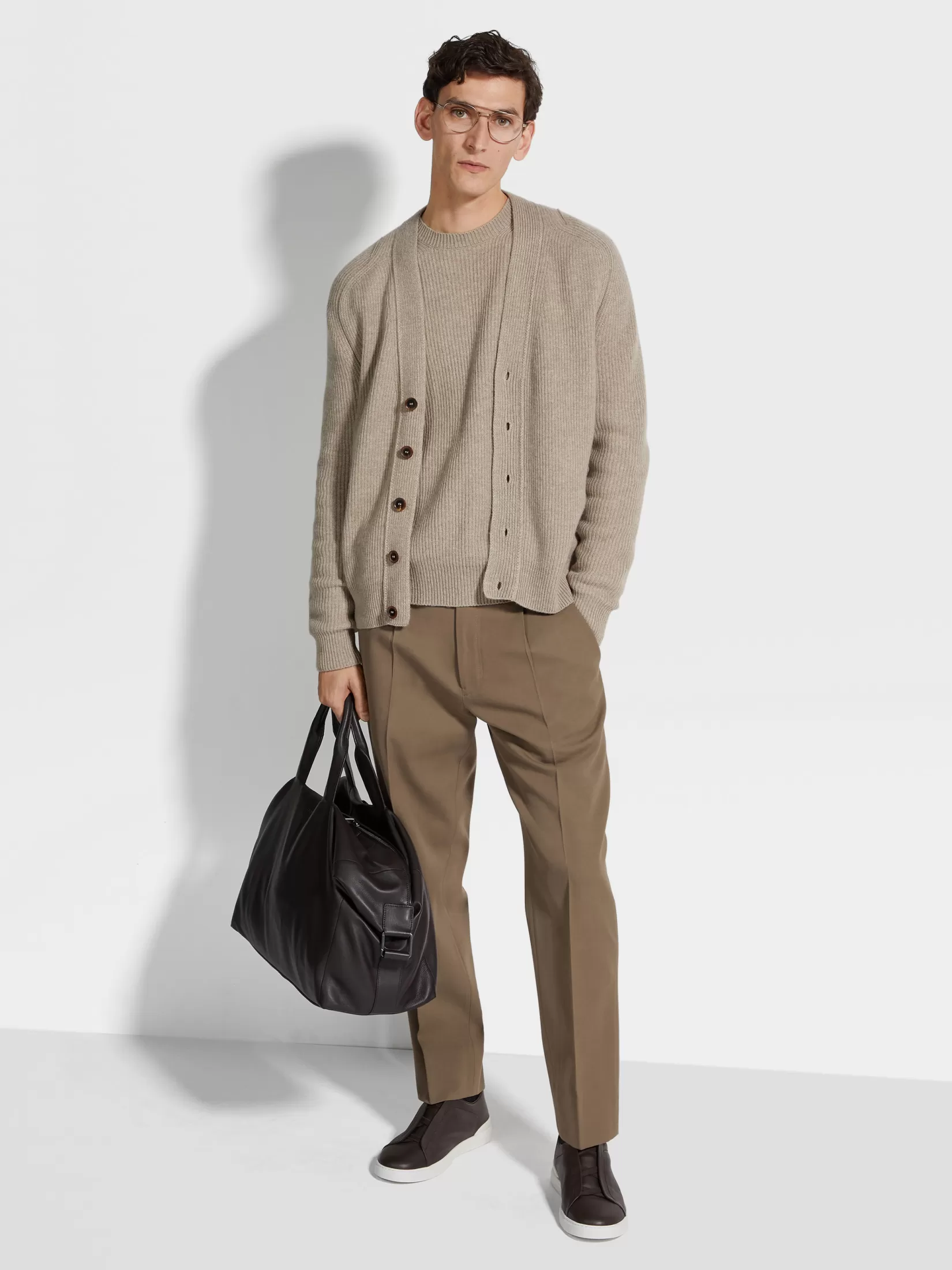 Flash Sale ZEGNA Pantalones de Lana y Algodón Color Caqui