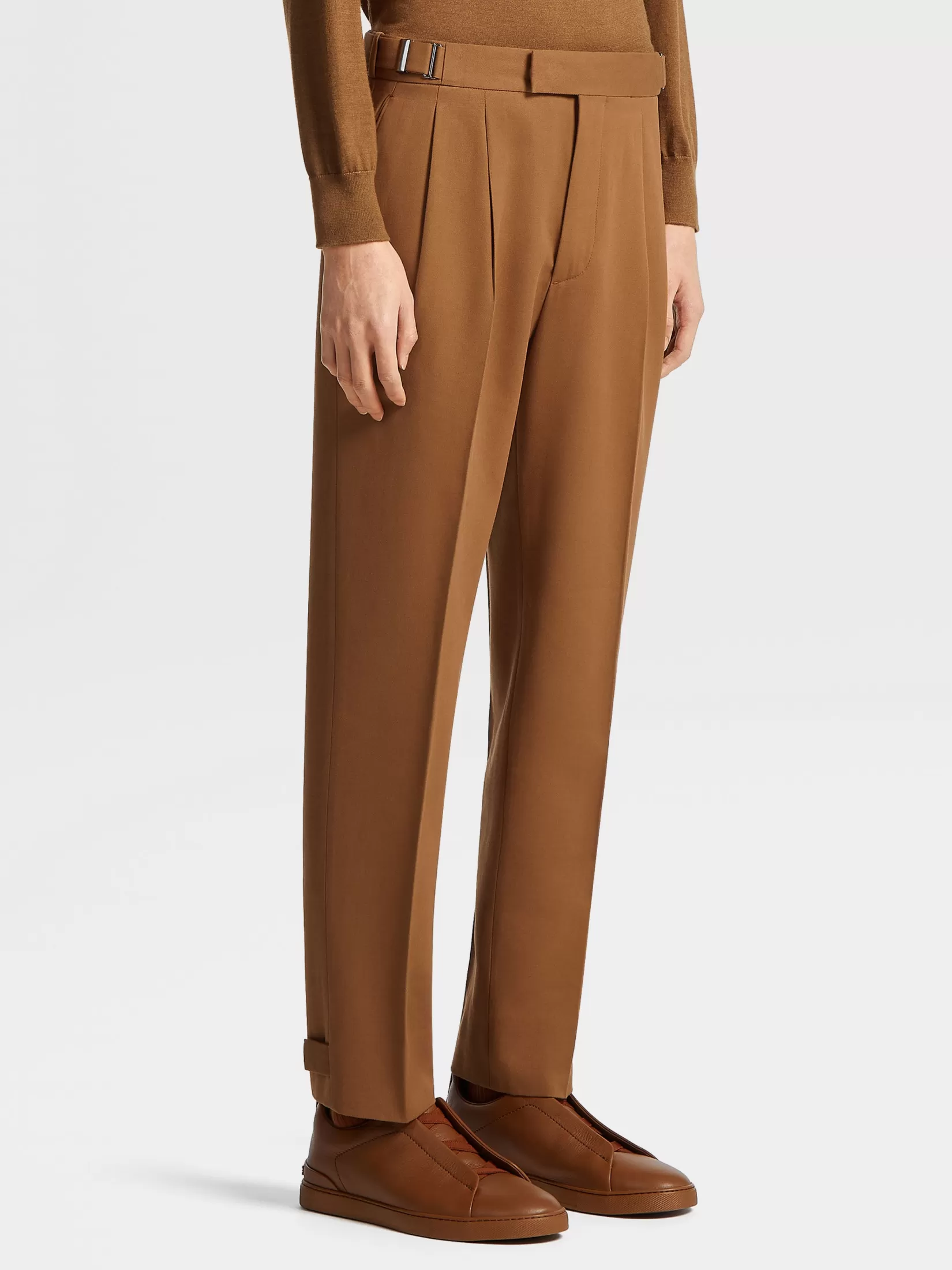Flash Sale ZEGNA Pantalones de Lana y Algodón Color Foliage Oscuro Foliageoscuro