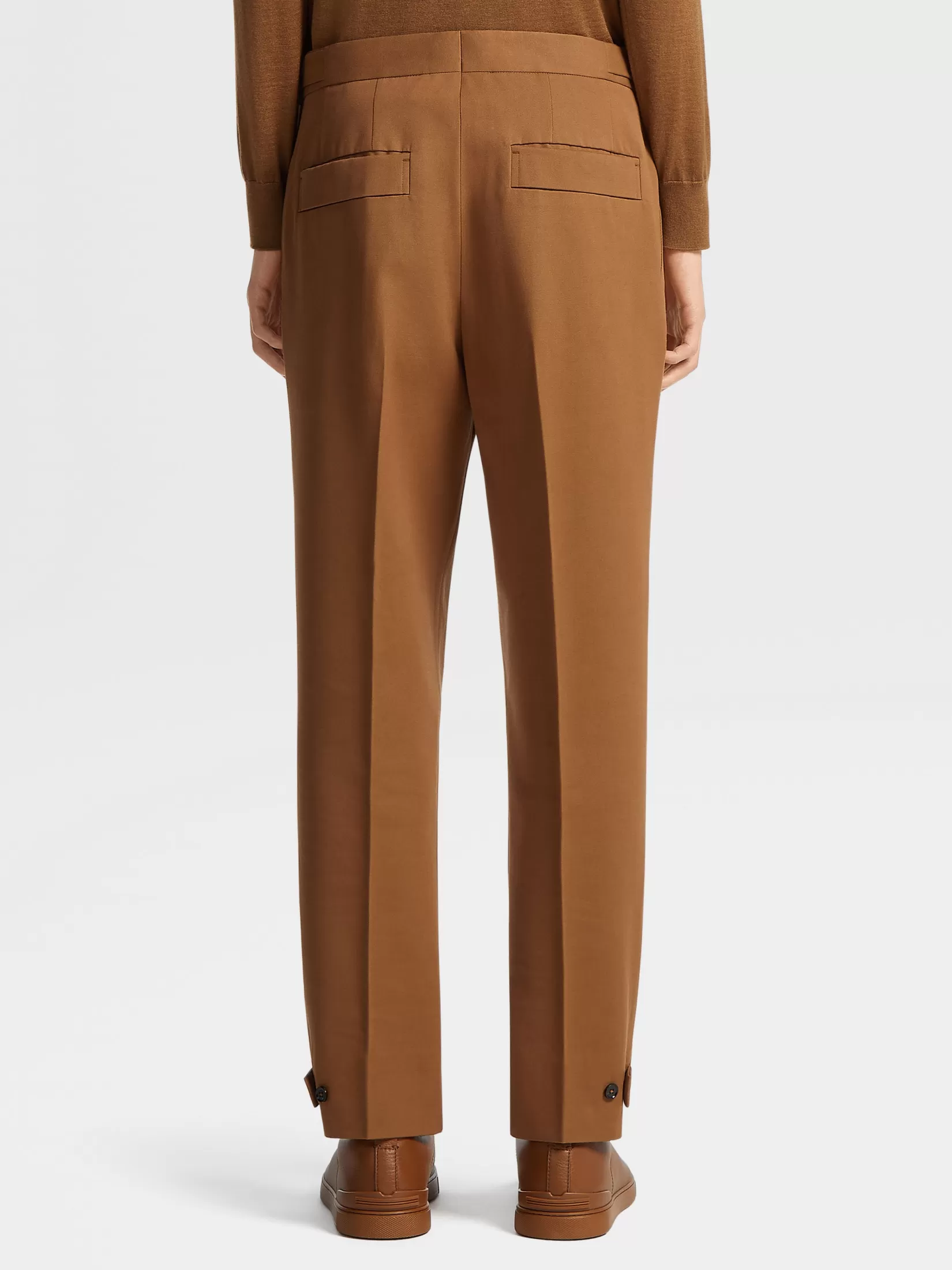 Flash Sale ZEGNA Pantalones de Lana y Algodón Color Foliage Oscuro Foliageoscuro