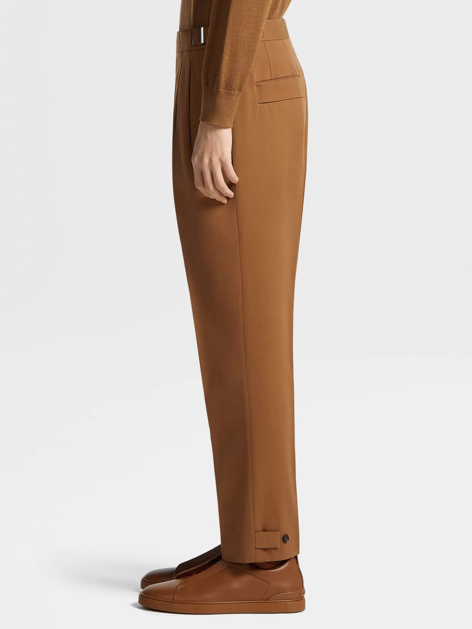 Flash Sale ZEGNA Pantalones de Lana y Algodón Color Foliage Oscuro Foliageoscuro