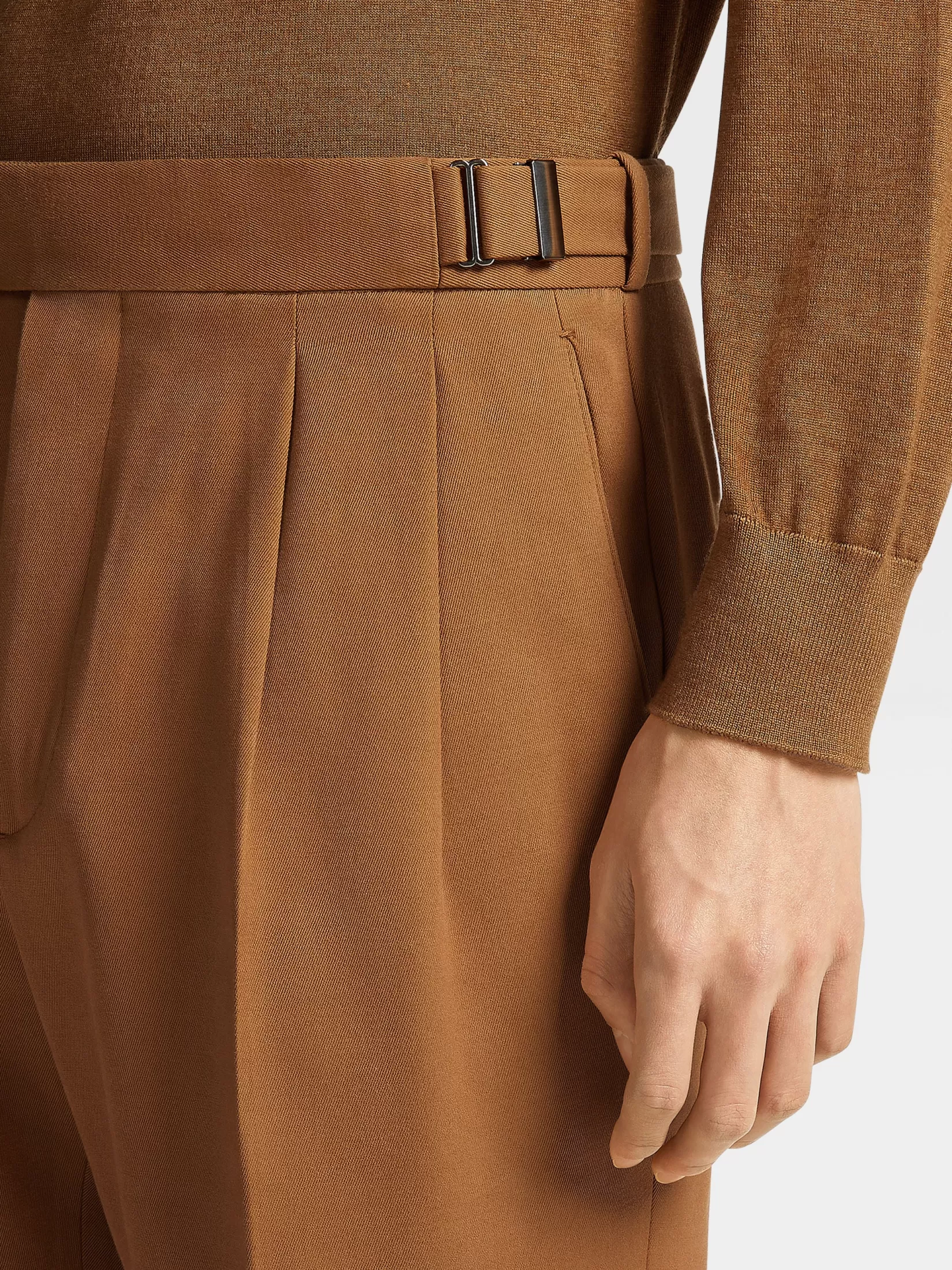 Flash Sale ZEGNA Pantalones de Lana y Algodón Color Foliage Oscuro Foliageoscuro