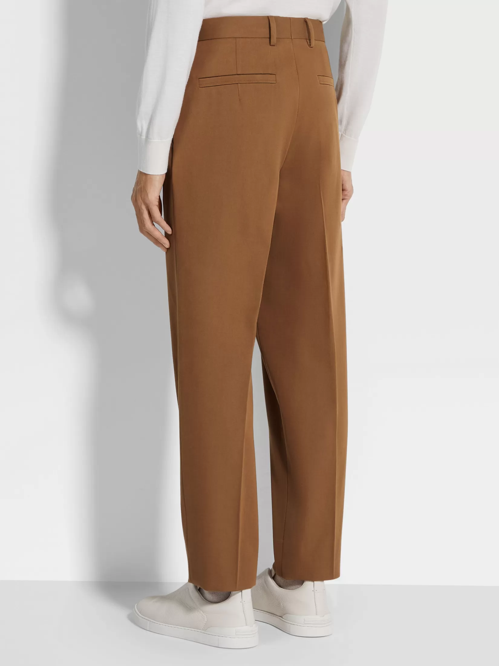 Store ZEGNA Pantalones de Lana y Algodón Color Foliage Oscuro Foliageoscuro