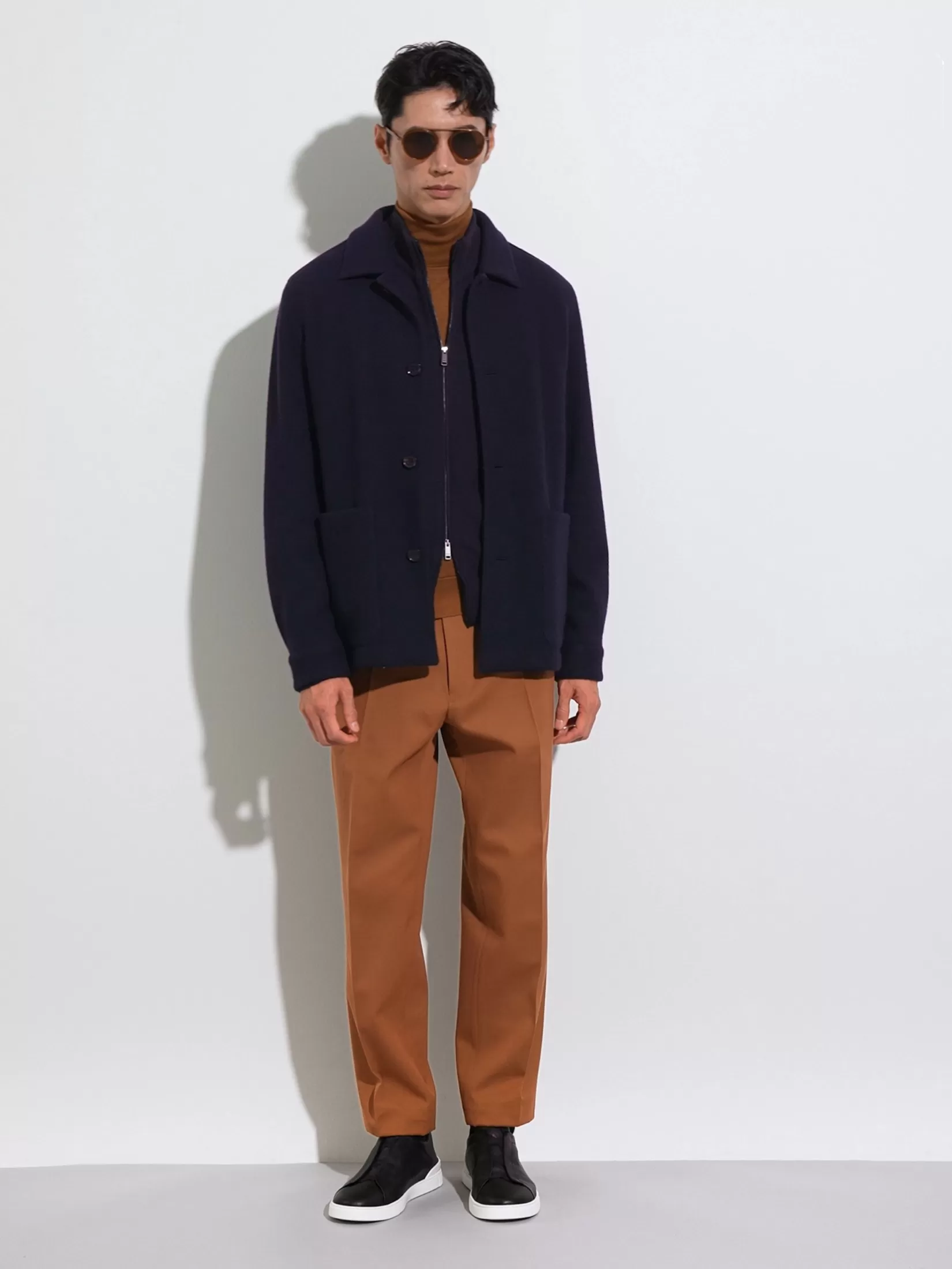 Store ZEGNA Pantalones de Lana y Algodón Color Foliage Oscuro Foliageoscuro