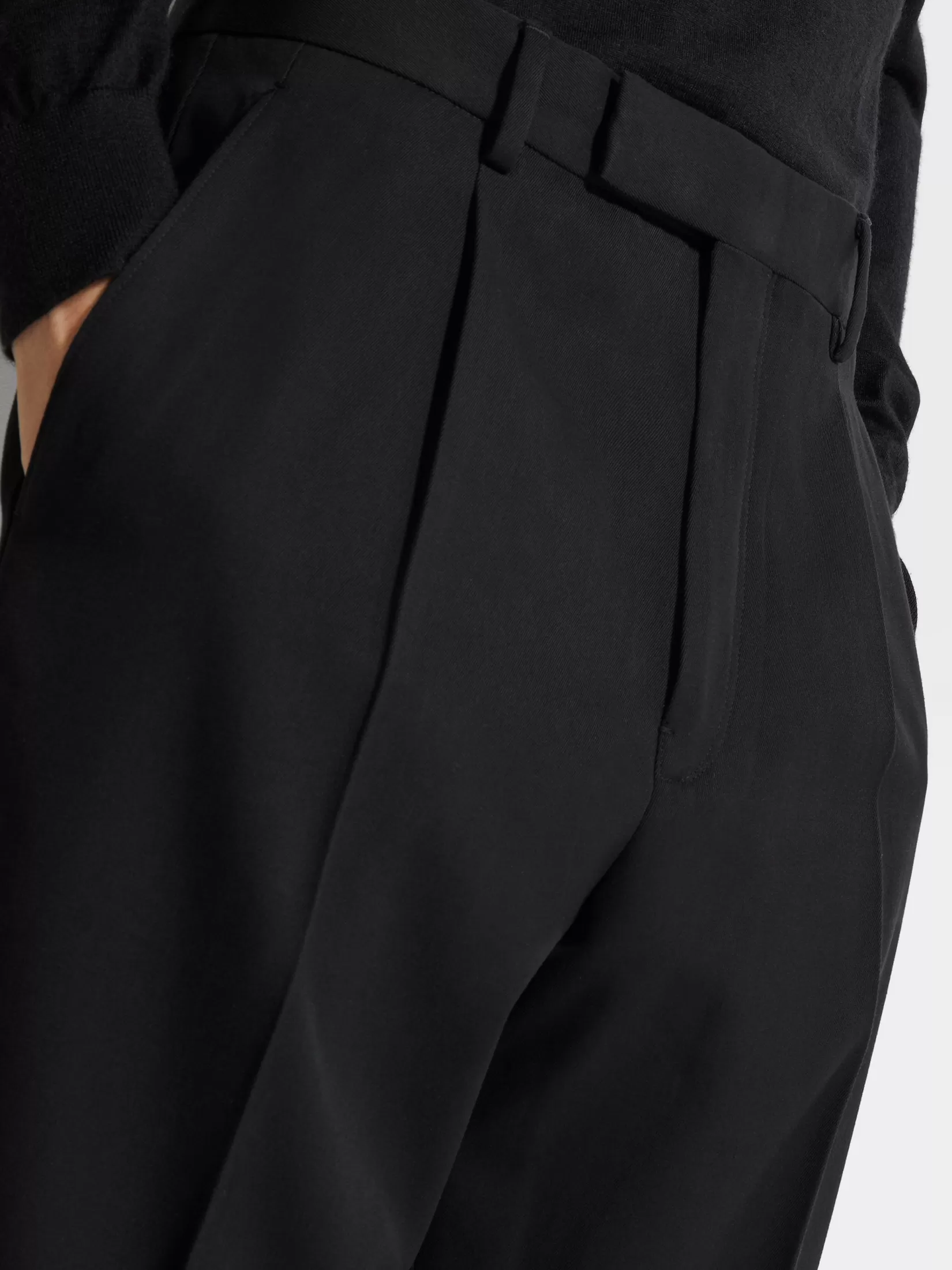 Online ZEGNA Pantalones de Lana y Algodón Color Negro