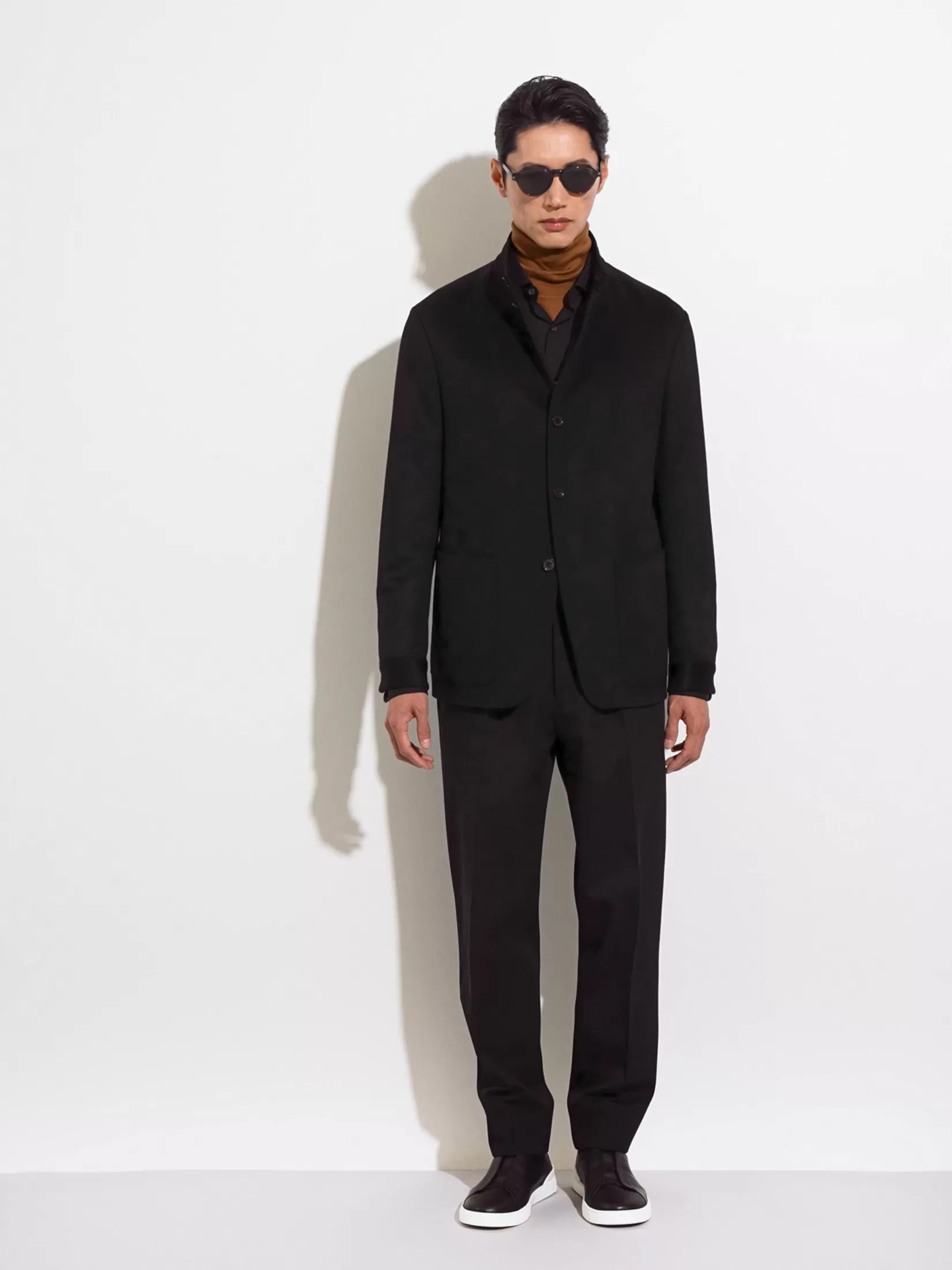 Best ZEGNA Pantalones de Lana y Algodón Color Negro