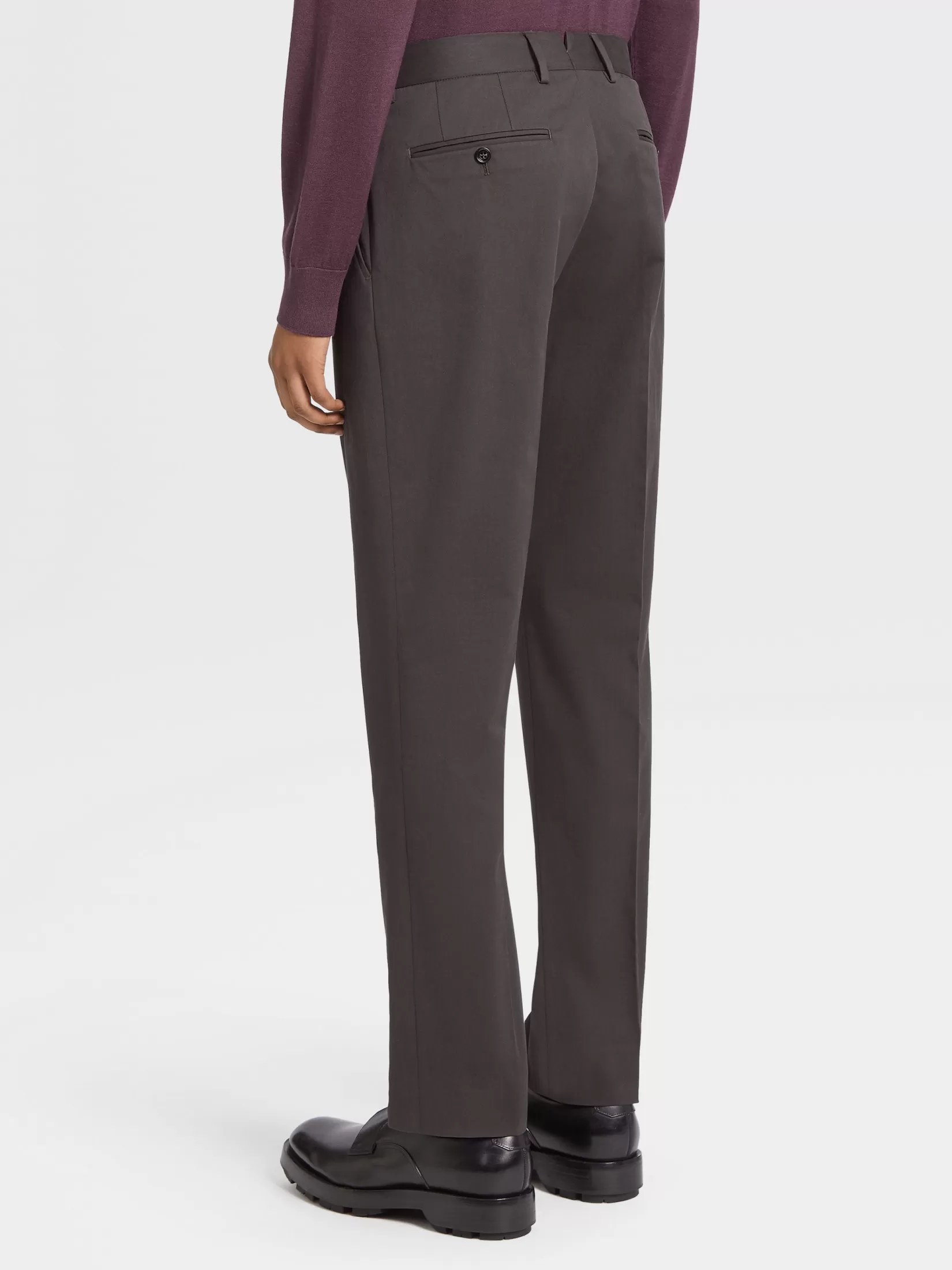 Cheap ZEGNA Pantalones en Algodón Comfort Color Marrón Oscuro Marrónoscuro