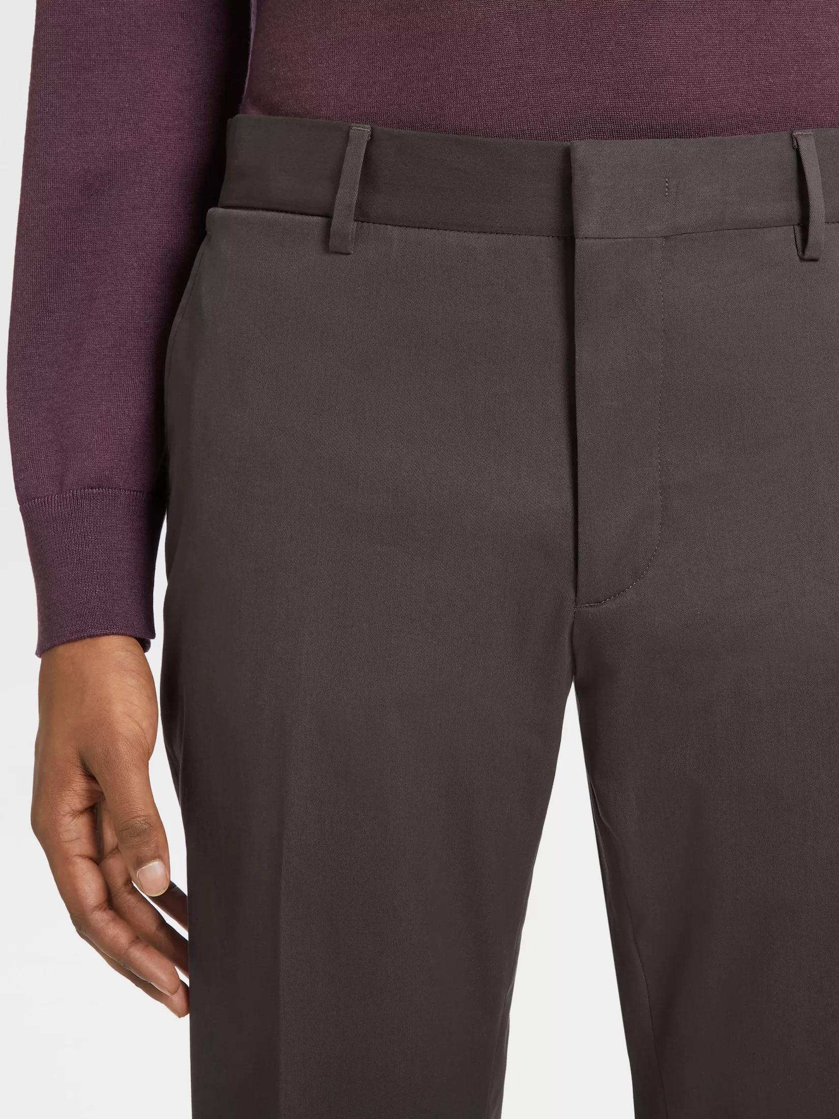 Cheap ZEGNA Pantalones en Algodón Comfort Color Marrón Oscuro Marrónoscuro