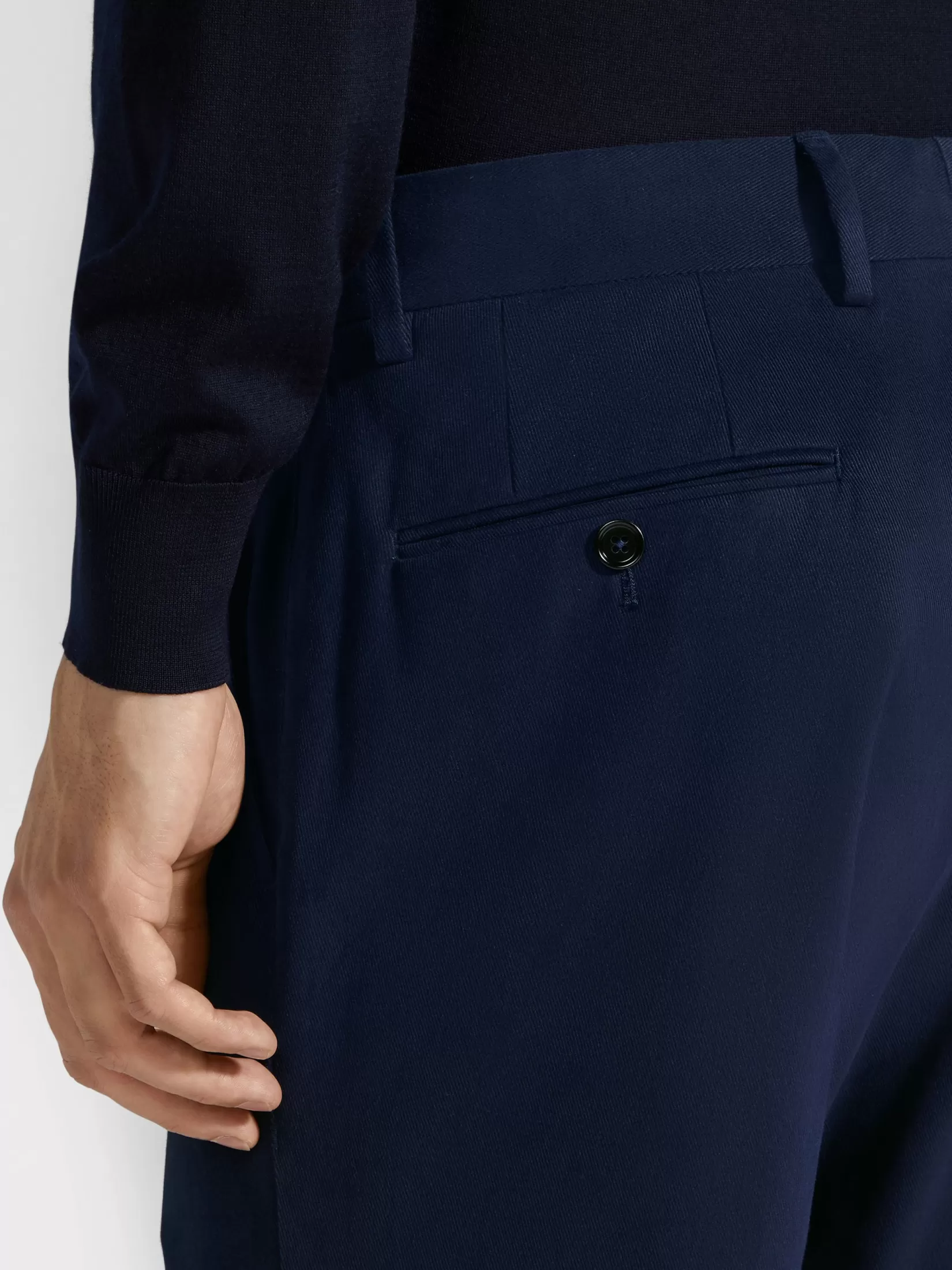 Flash Sale ZEGNA Pantalones en Mezcla de Algodón Winter Chino Azul Tinta AzulTinta