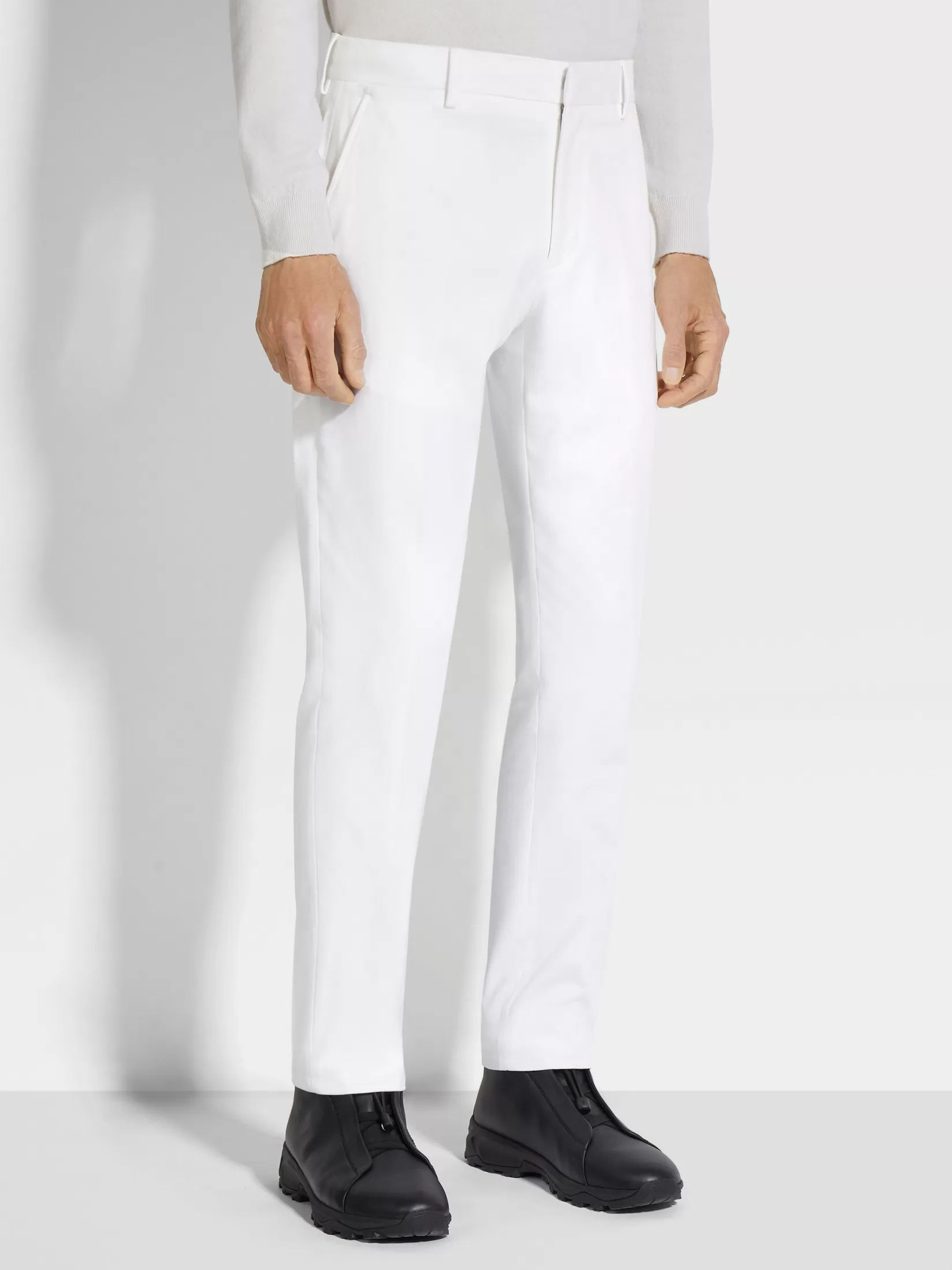 Hot ZEGNA Pantalones en Mezcla de Algodón Winter Chino Color Blanco